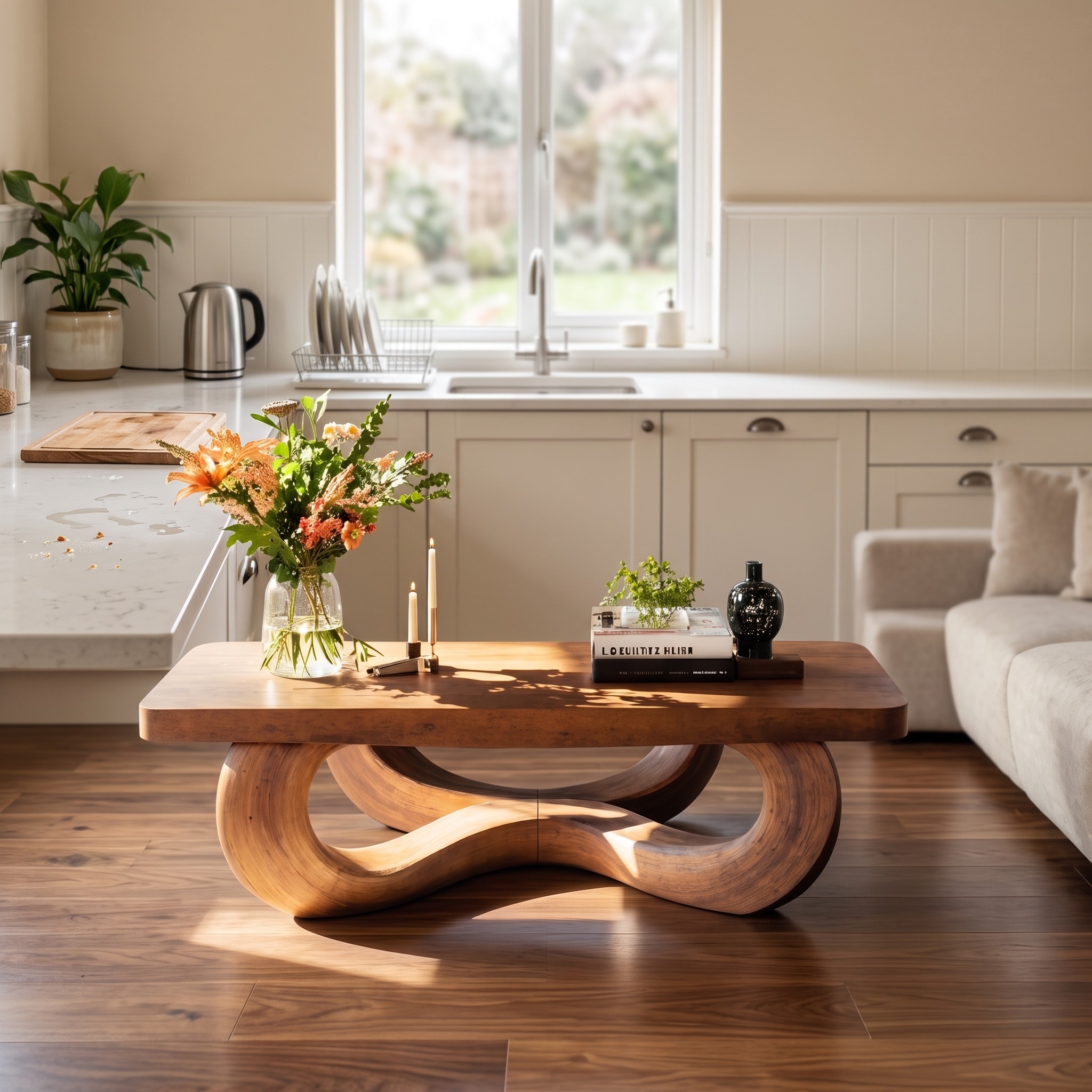 Rustic Solid Wood Table for Eclectic Interiors