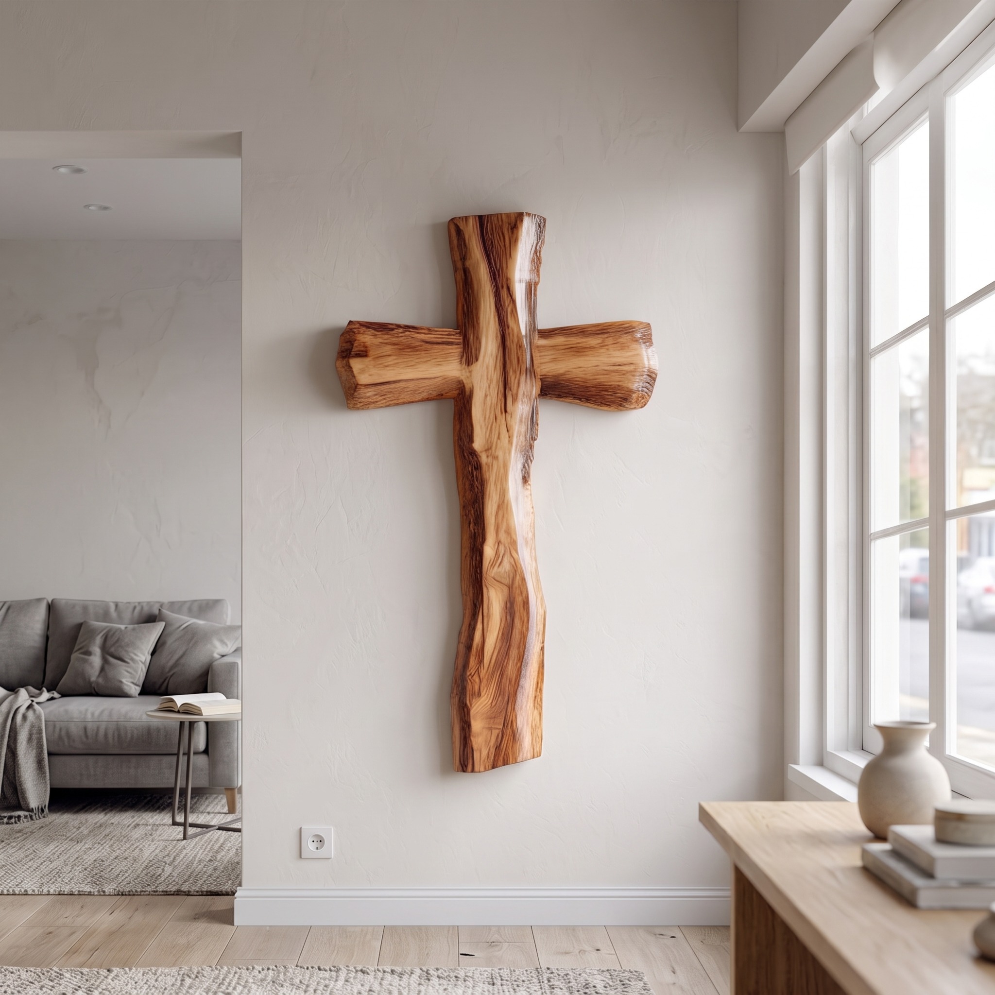 Rustic Spiritual Wall Cross Bedroom and Reading Room