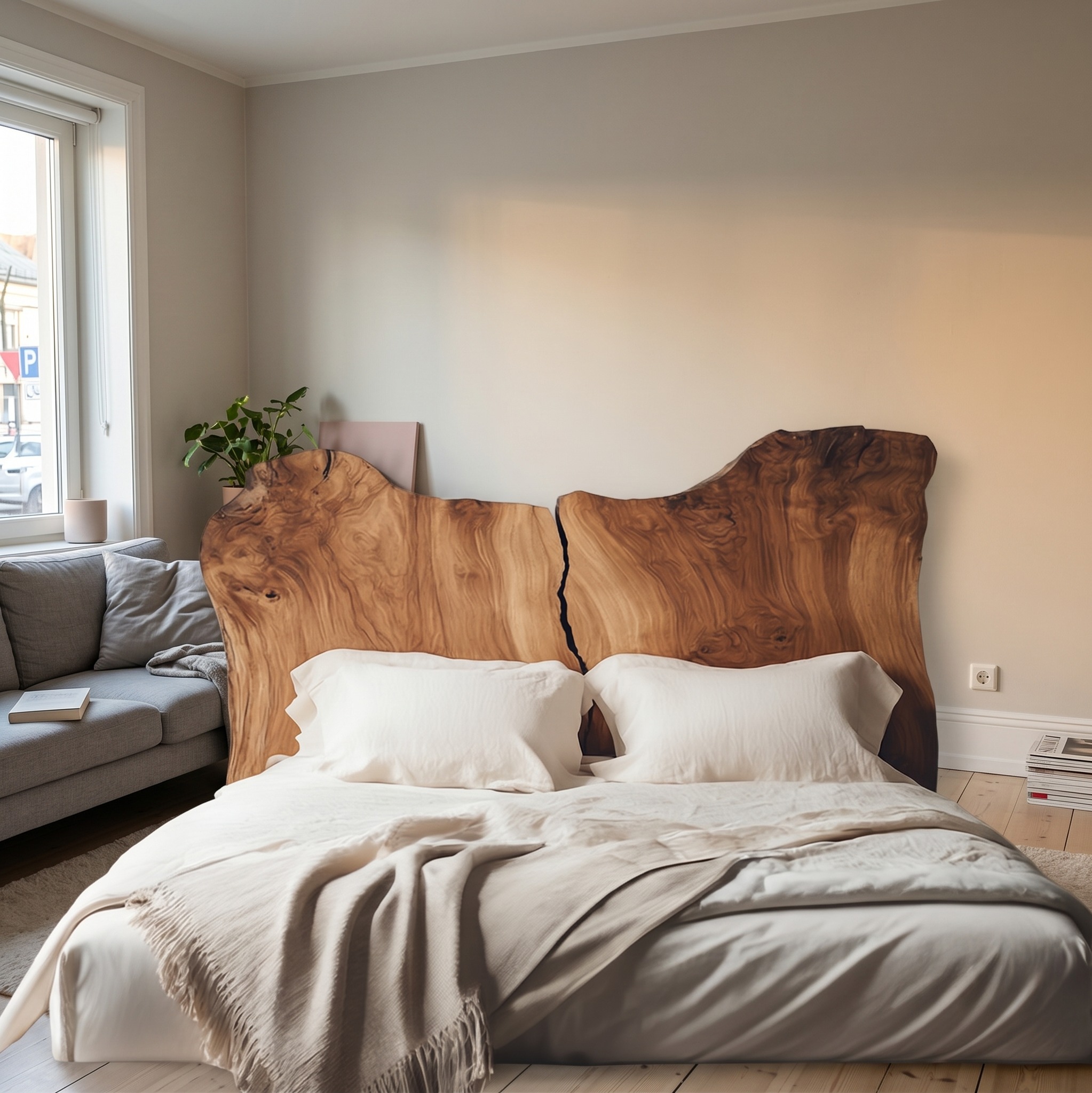 Rustic Split Headboard for Bedroom and Sleeping Space