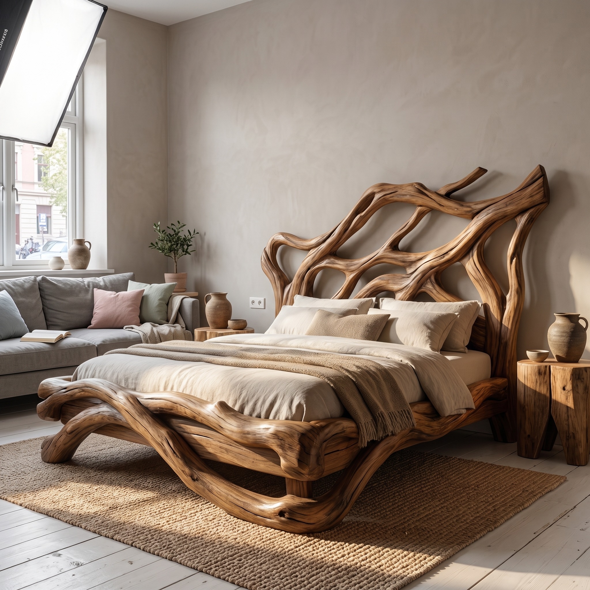 Rustic Statement Style Bed for Bedroom or Master Interior