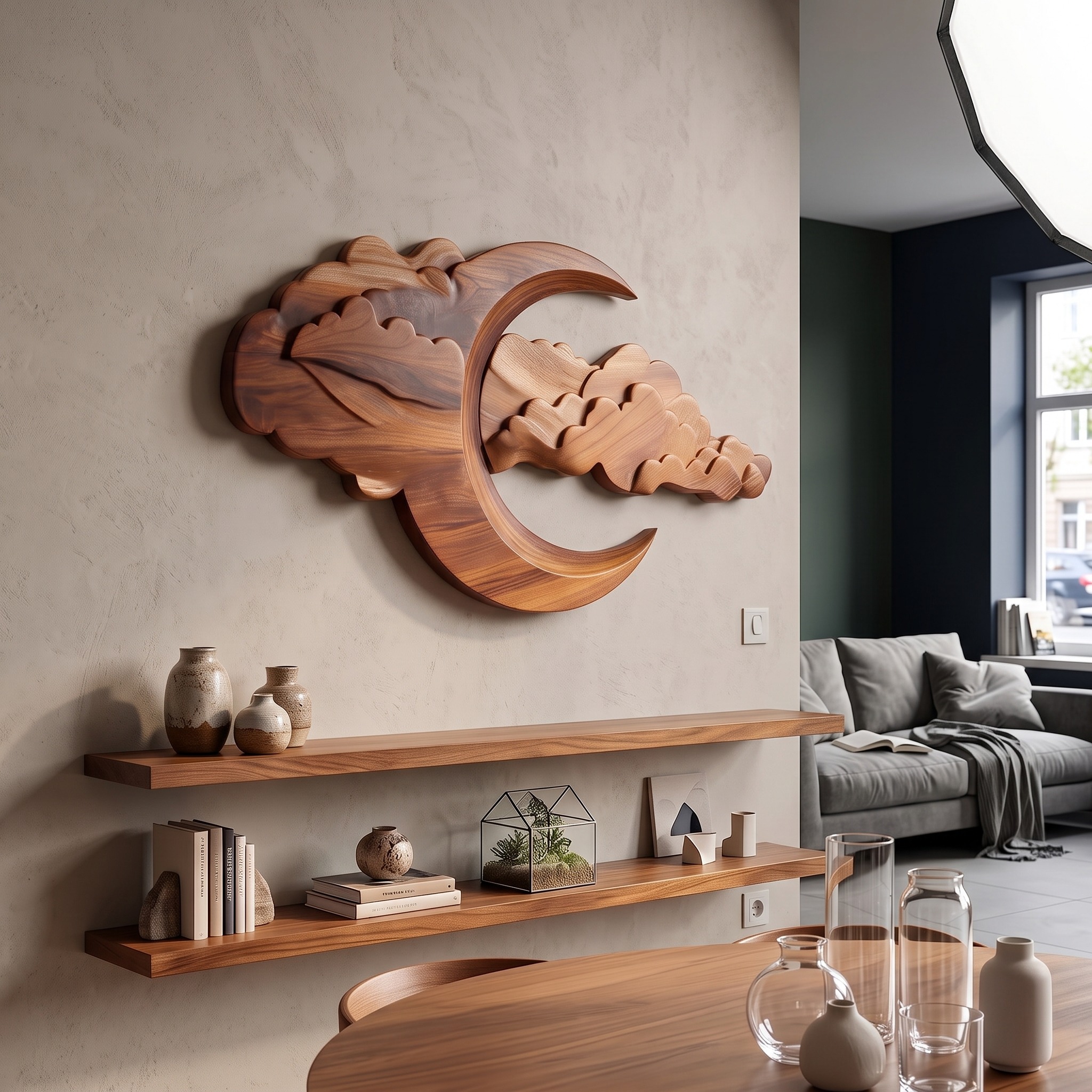 Rustic Statement Wood Wall Art for Dining Area