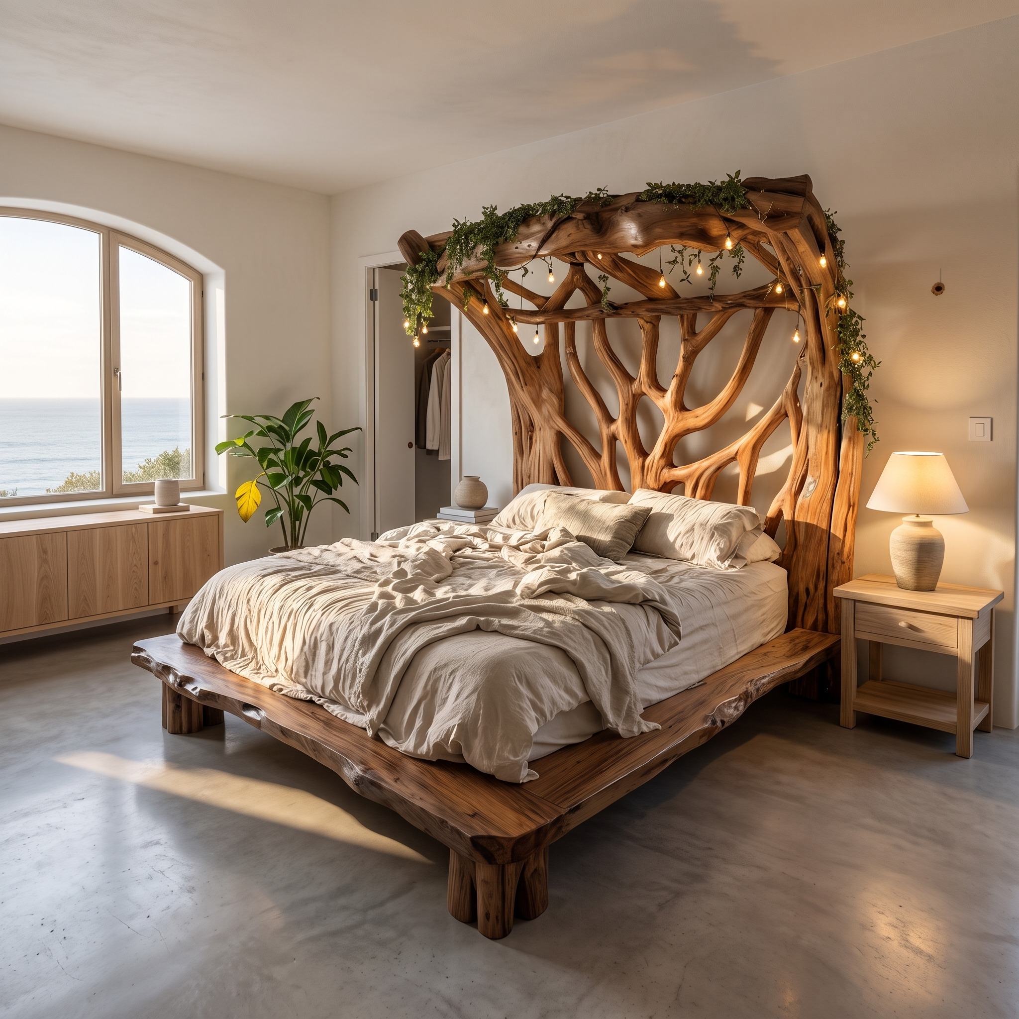 Rustic Tree Bed Modern Bedroom