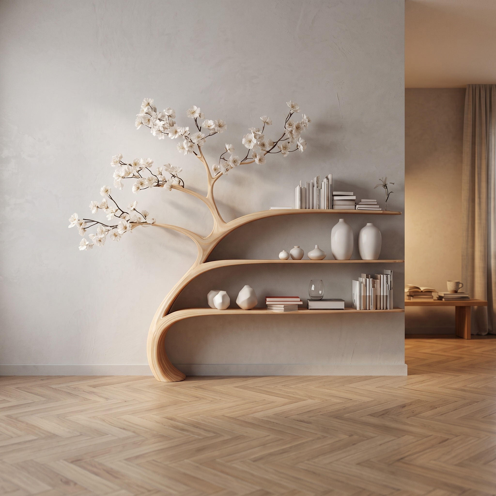 Rustic Tree Bookshelf Home Office Bedroom