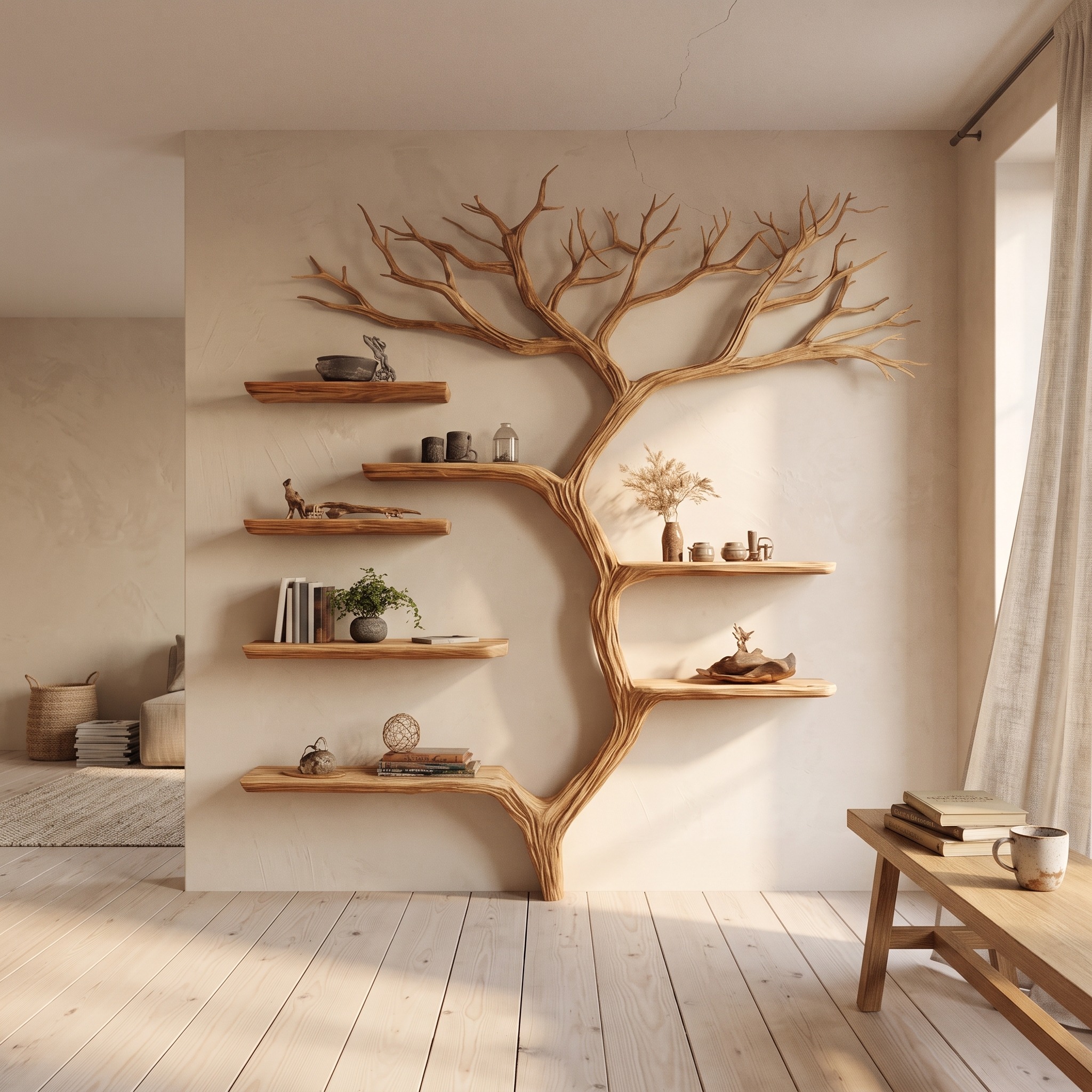 Rustic Tree Bookshelf Home Office