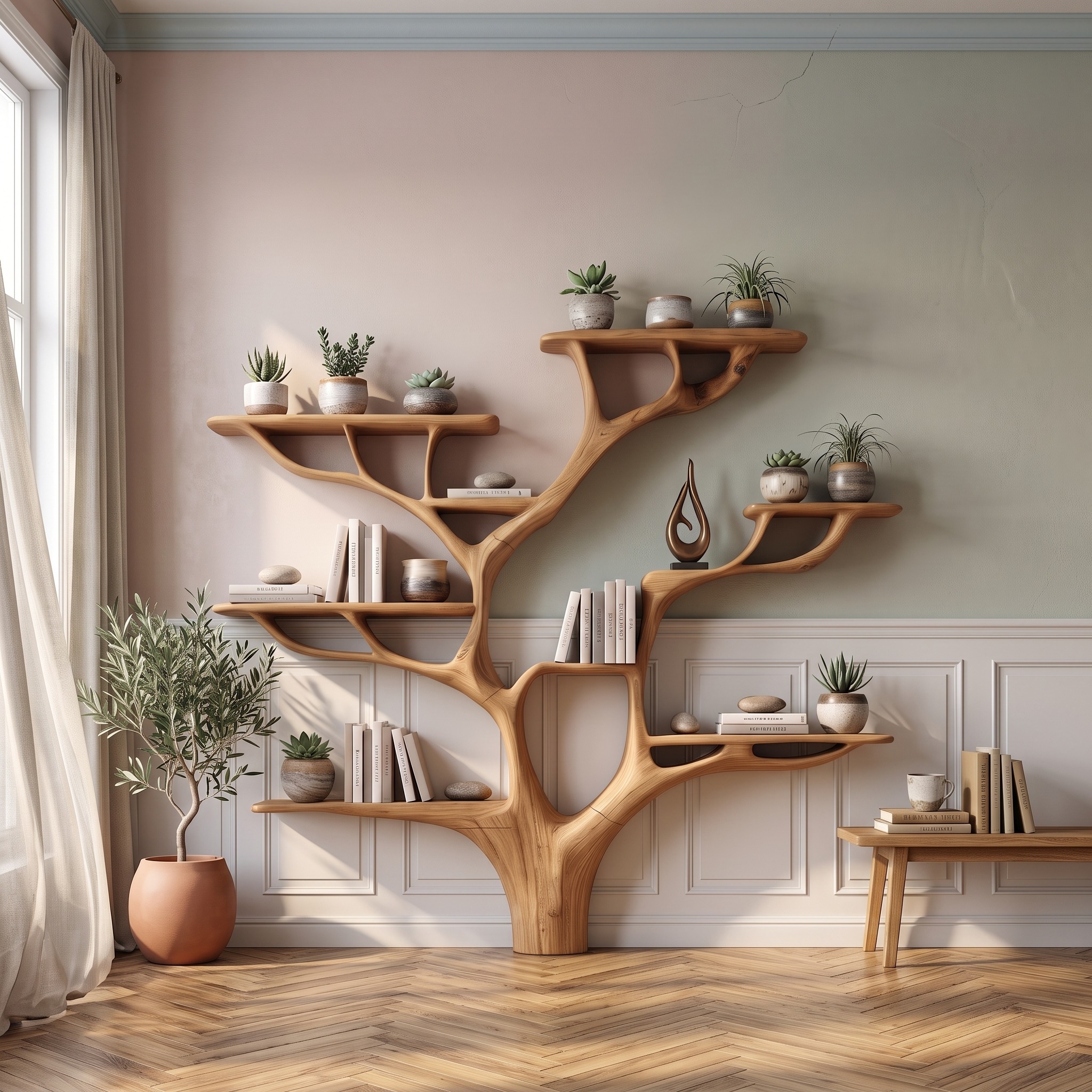 Rustic Tree Bookshelf Nursery Living