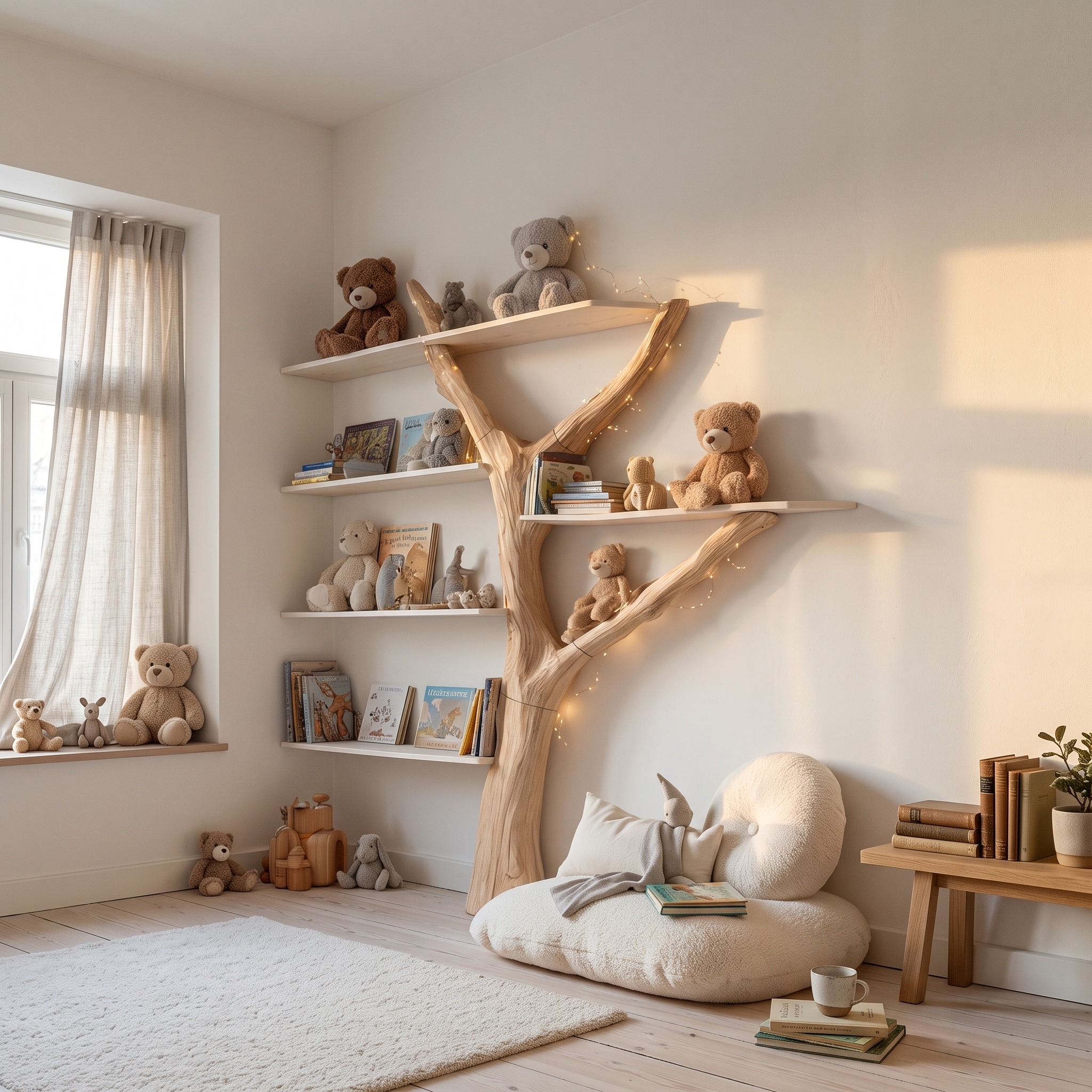 Rustic Tree Bookshelf Study Room Nursery