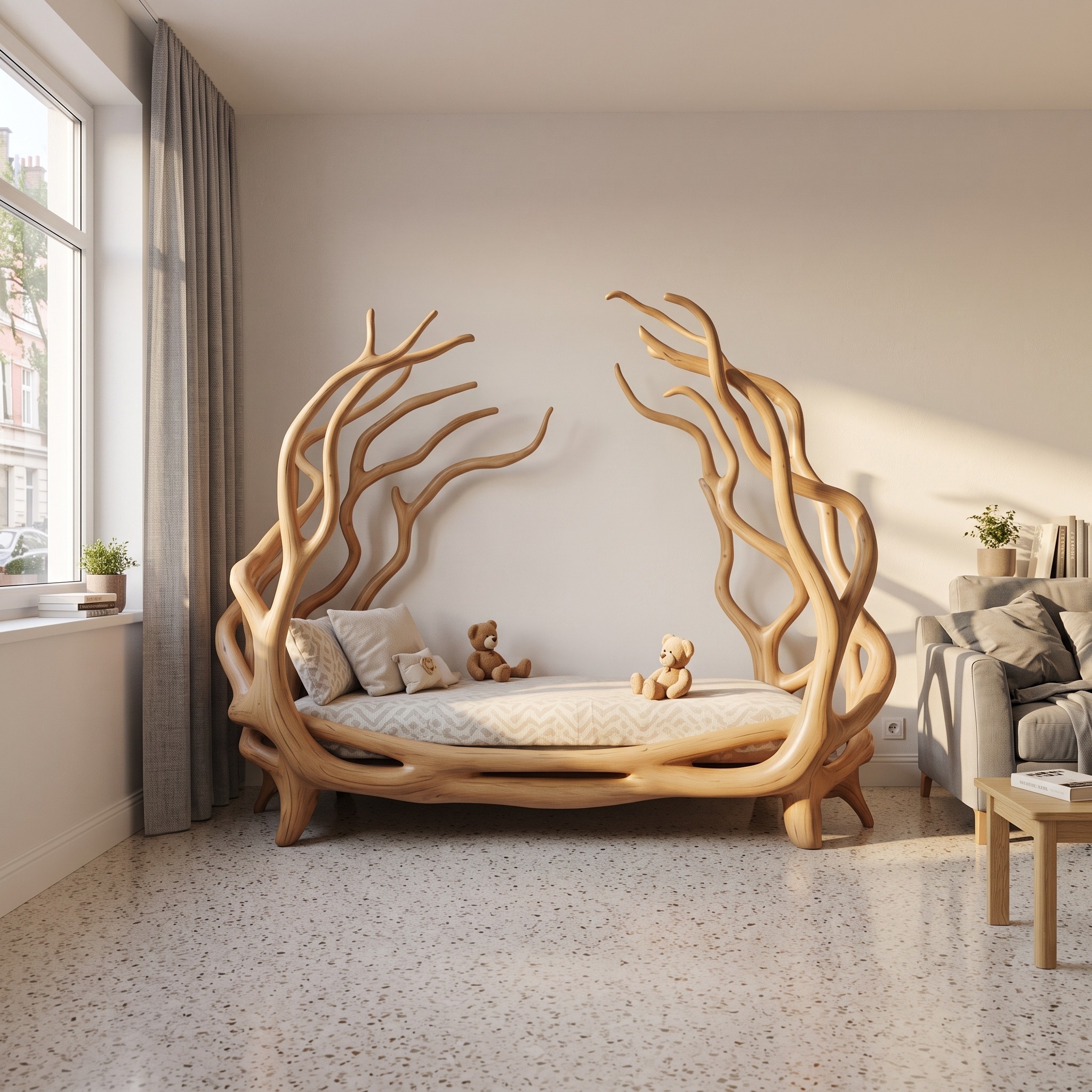 Rustic Tree Branch Bed Organic Bedroom Artistic Design