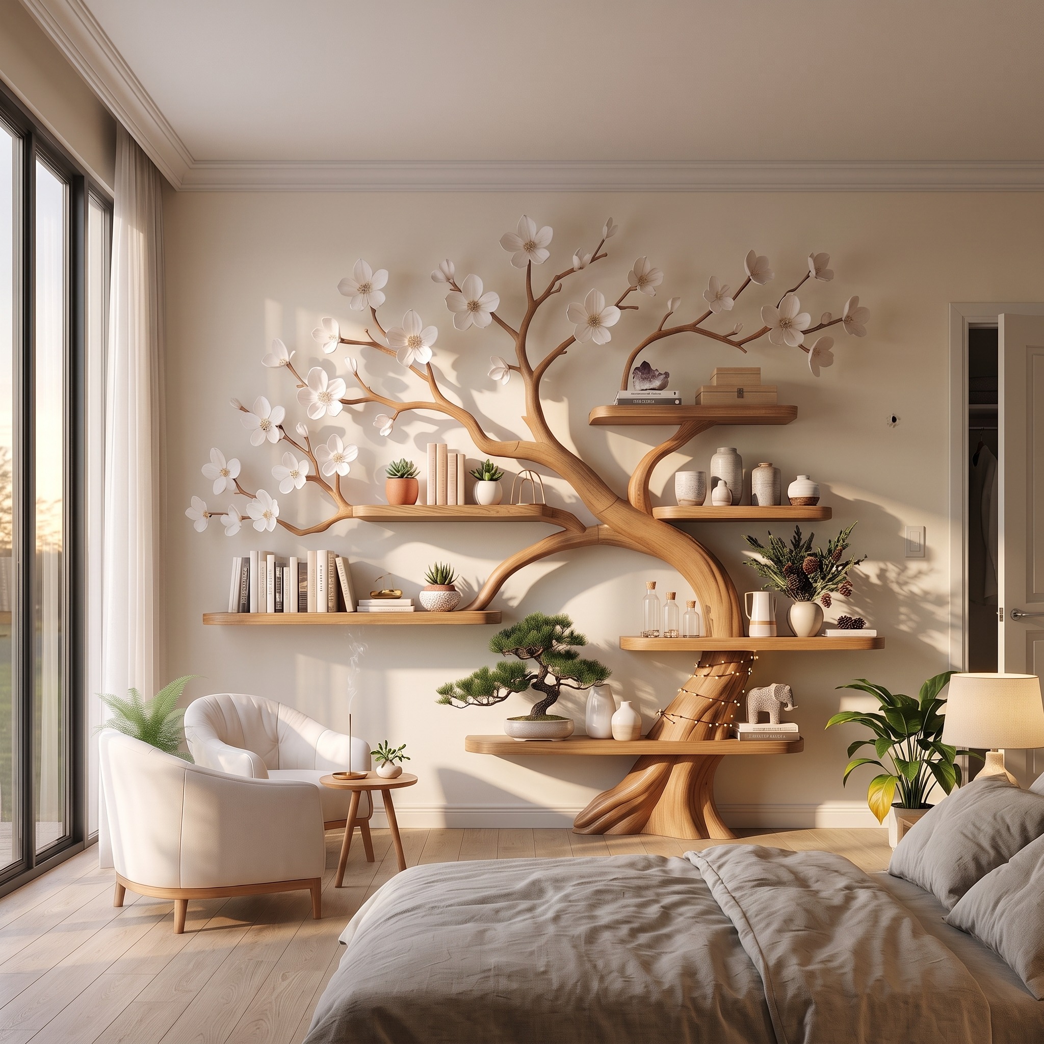 Rustic Tree Branch Shelf Nursery Kids Room