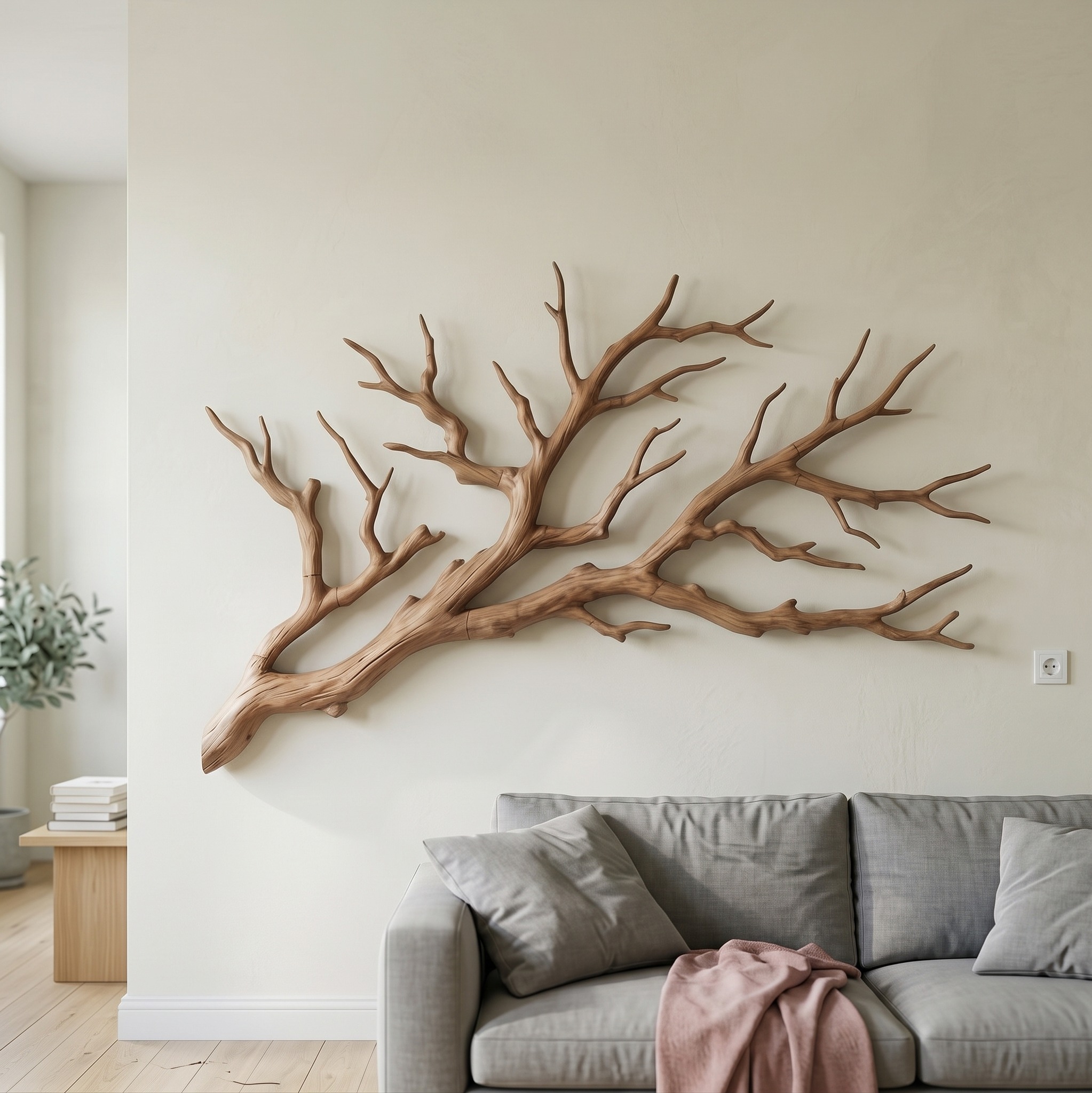 Rustic Tree Branch Wooden Wall Decor for Bedroom Headboard Wall Art