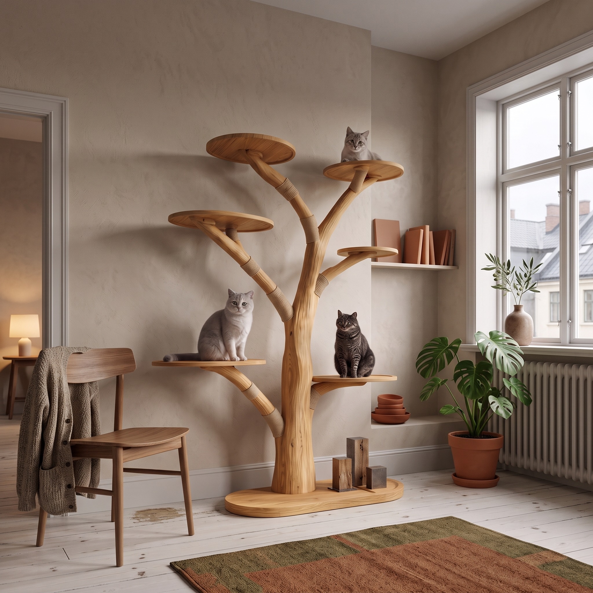 Rustic Tree Cat Tower Home Office