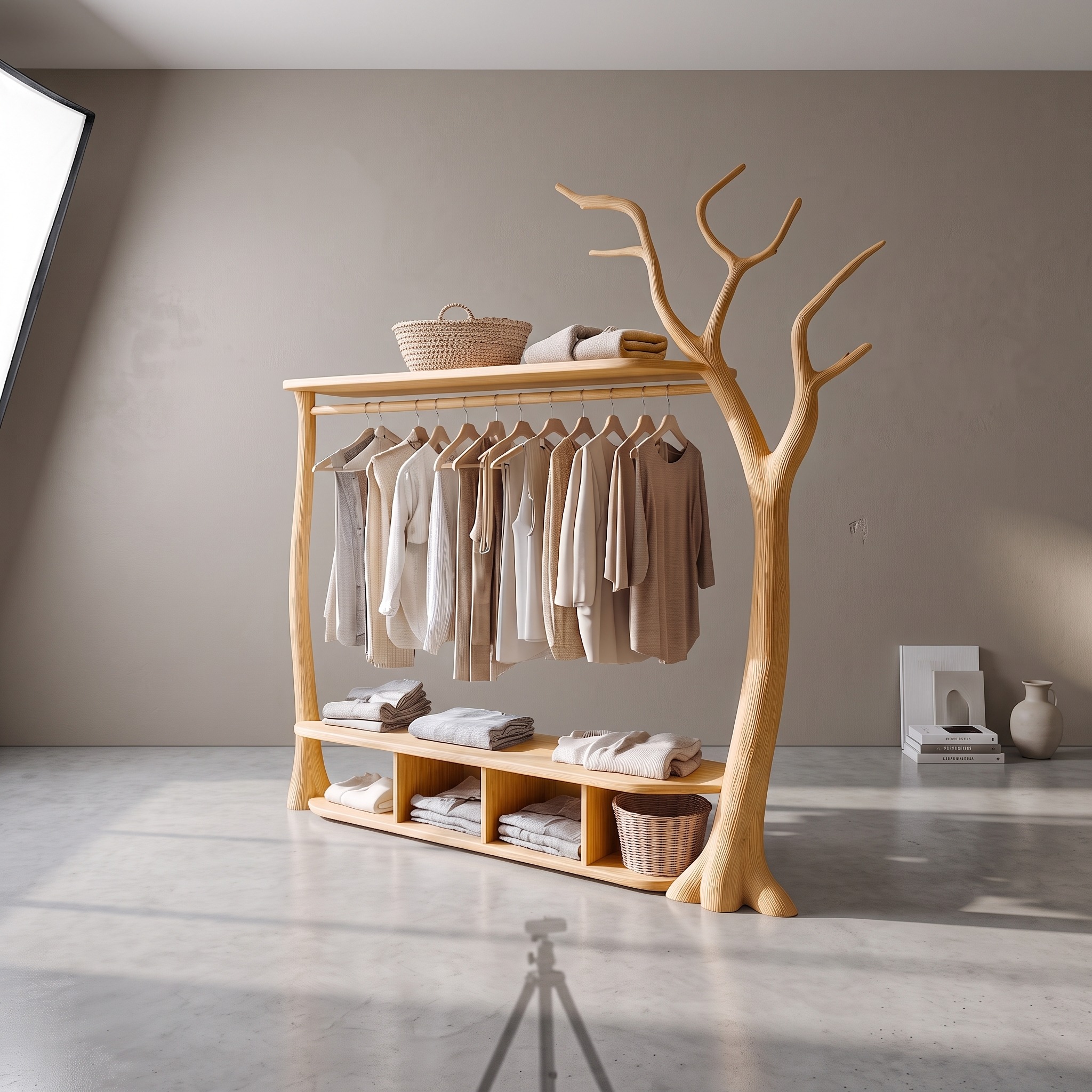 Rustic Tree Clothing Stand Bedroom Mudroom Entryway