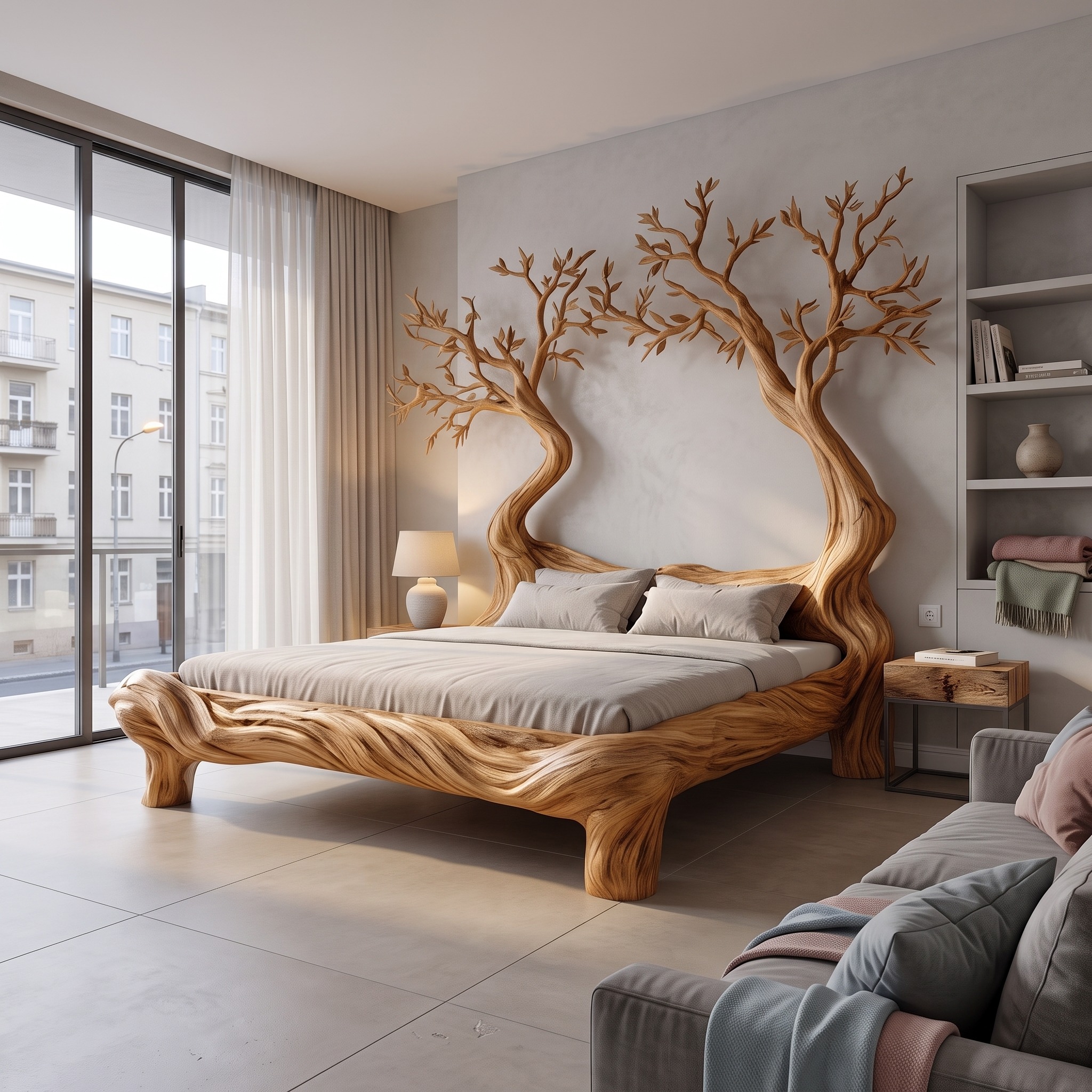 Rustic Tree Inspired Bed Organic Nature Bedroom