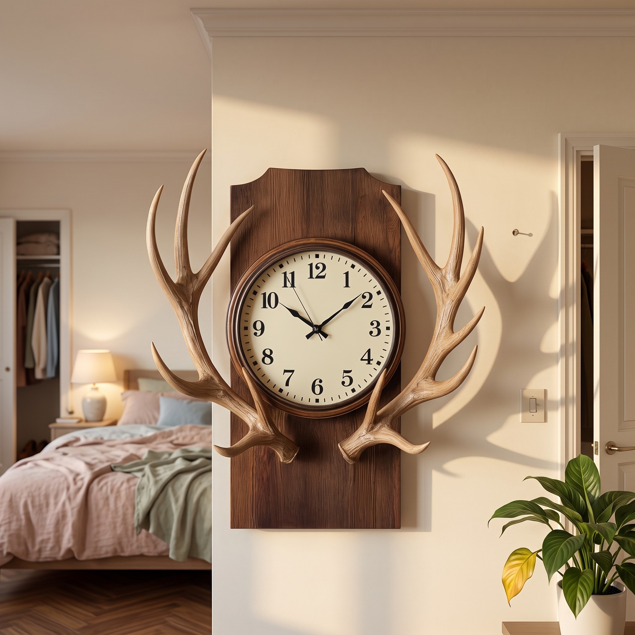 Rustic Tree Slice Wall Clock Kitchen or Entryway