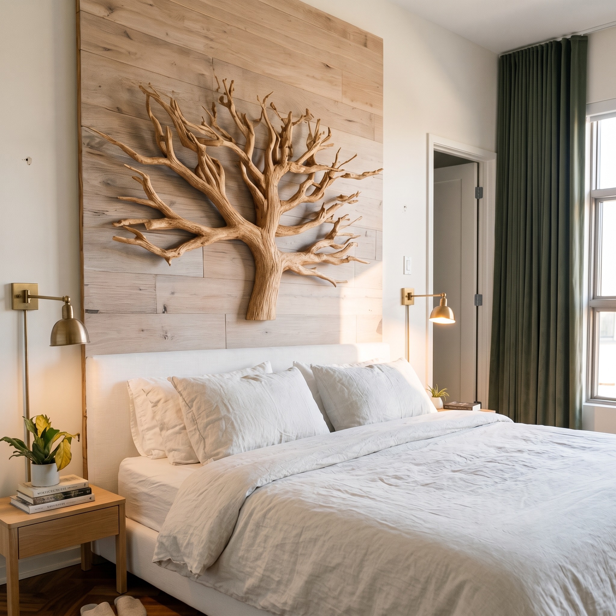 Rustic Tree Wall Art for Bedroom and Headboard Area