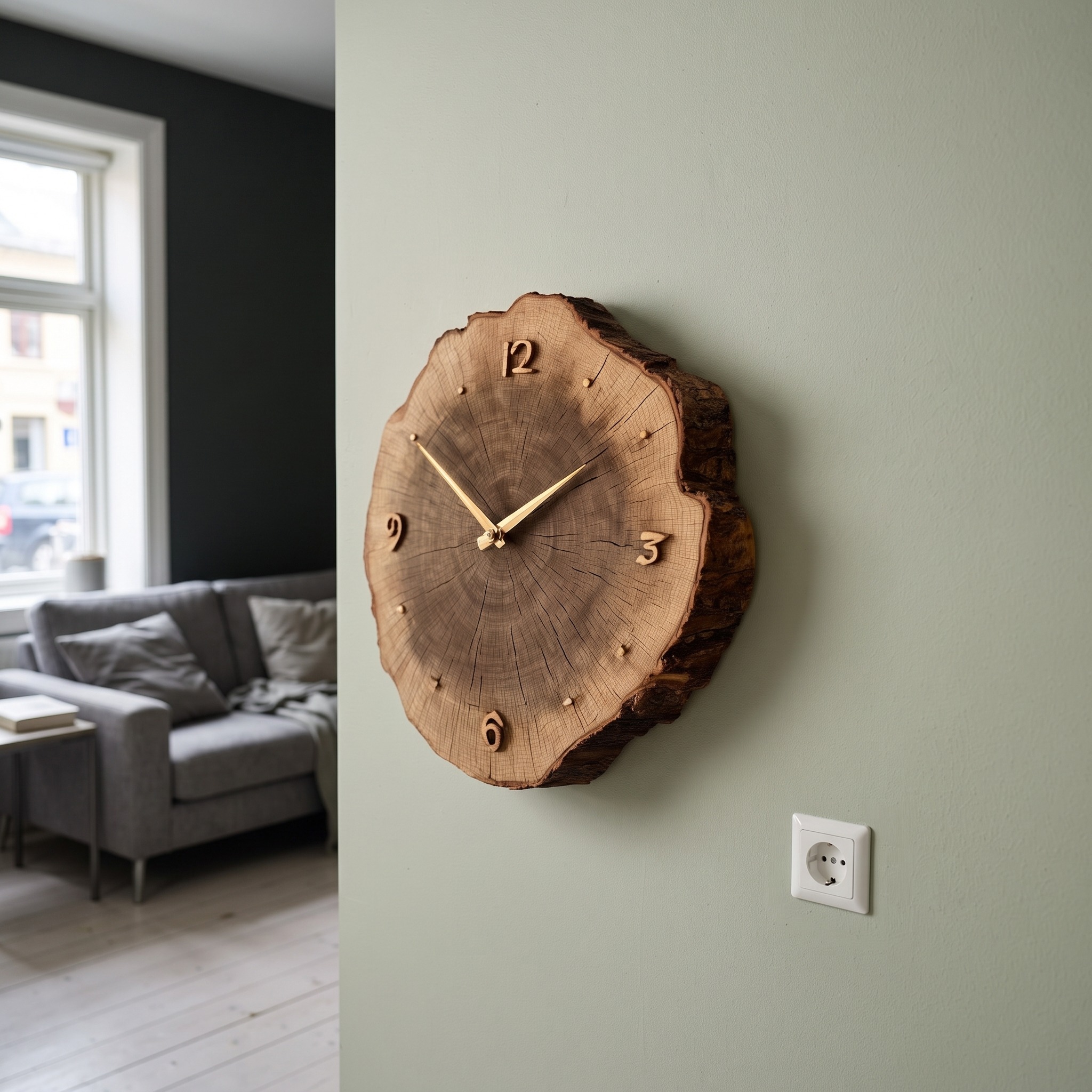 Rustic Vintage Wood Wall Clock Dining Room or Office