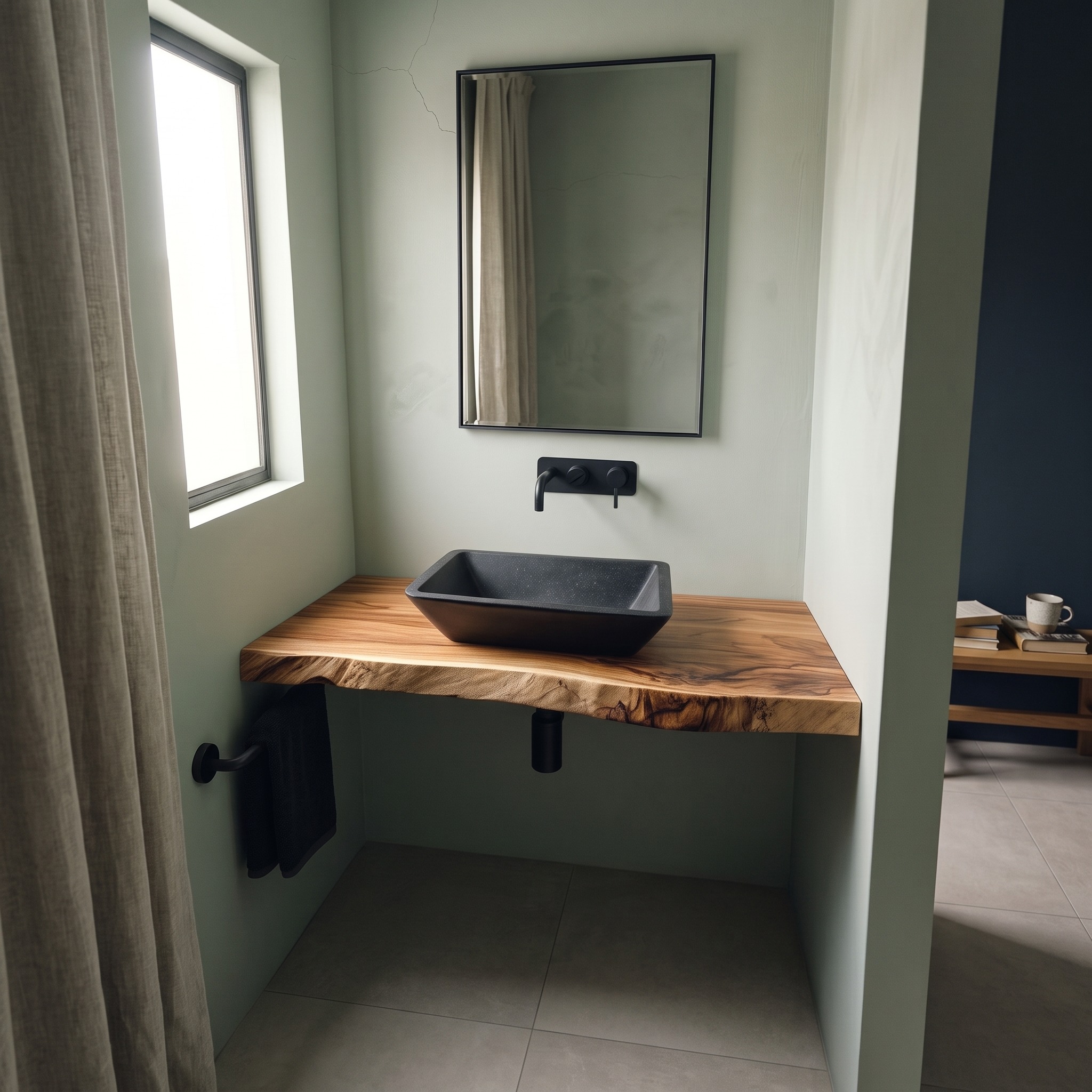 Rustic Wall Mounted Floating Shelf Living Room