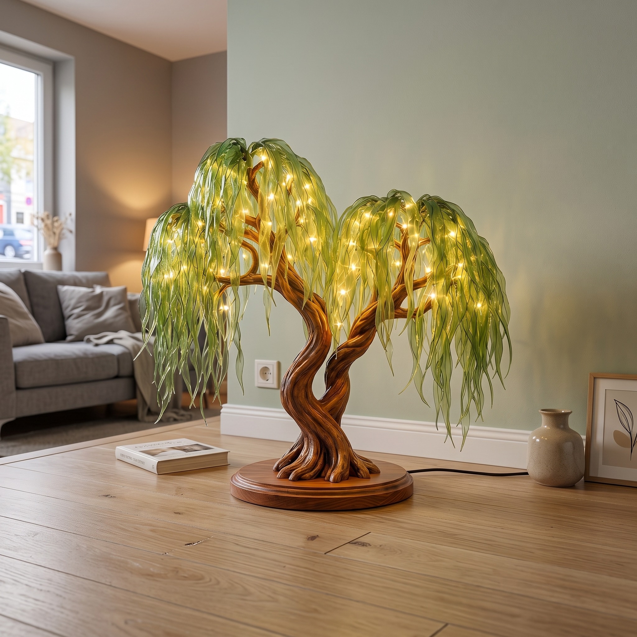 Rustic Willow Tree Lamp for Bedroom and Living Room
