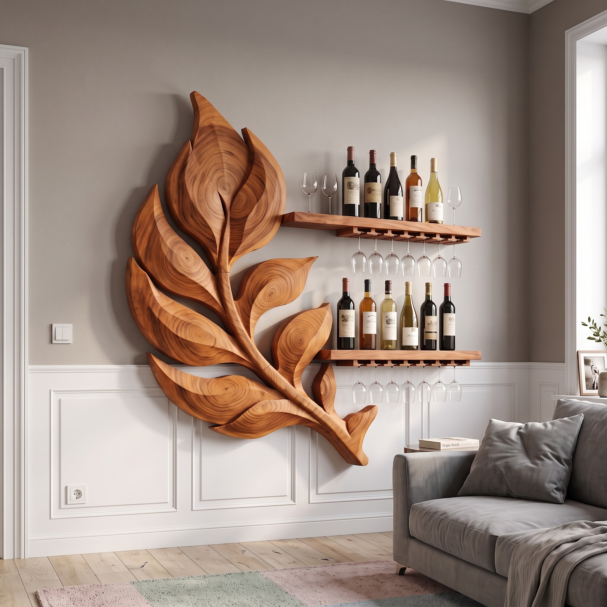 Rustic Wine Bottle Holder for Dining Room
