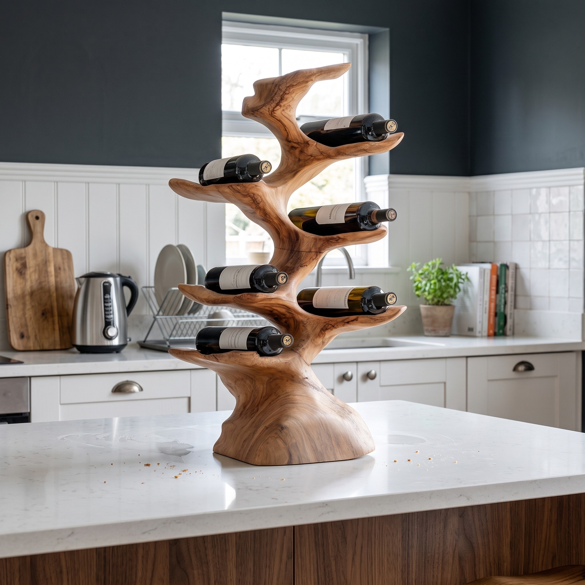 Rustic Wine Holder for Kitchen Home Bar Organization