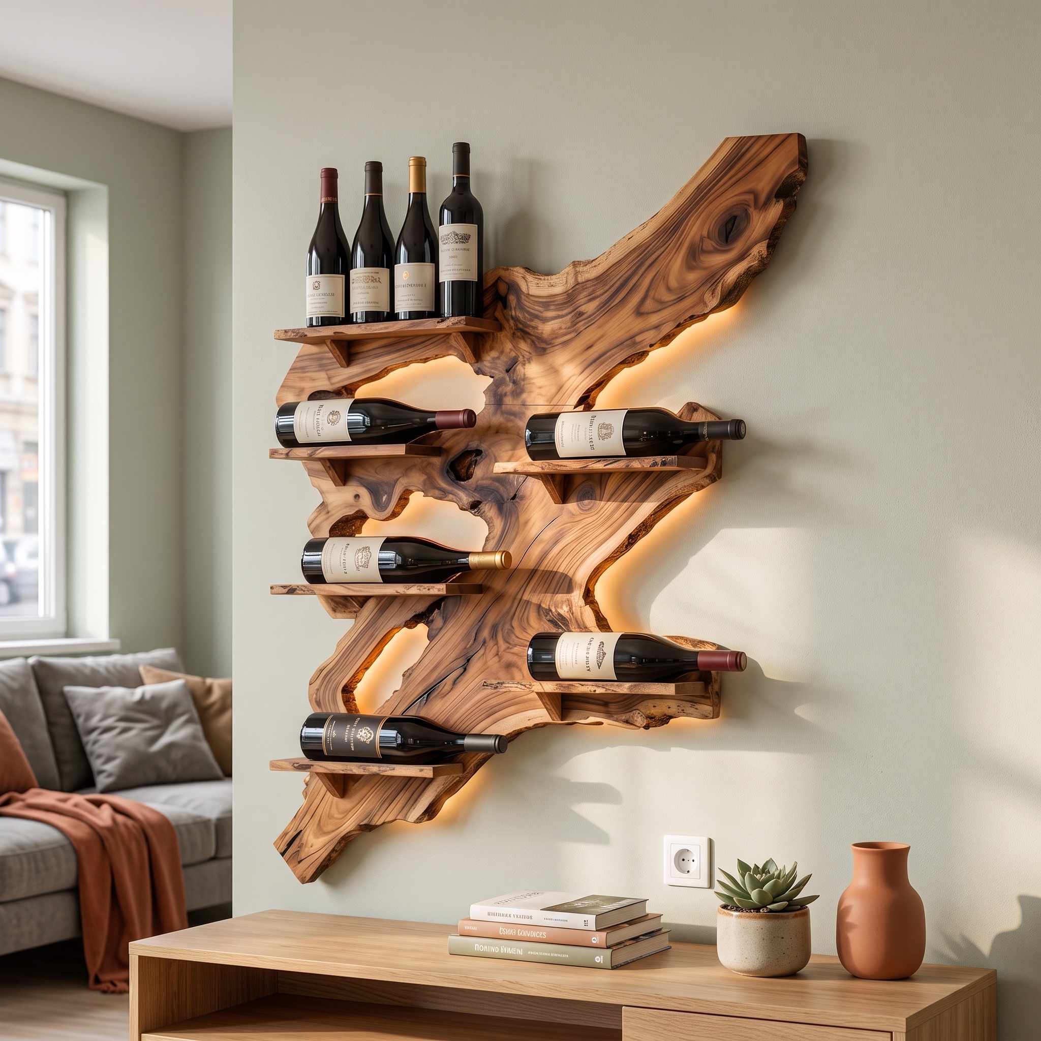Rustic Wine Rack for Furniture Home Bar Wall Design