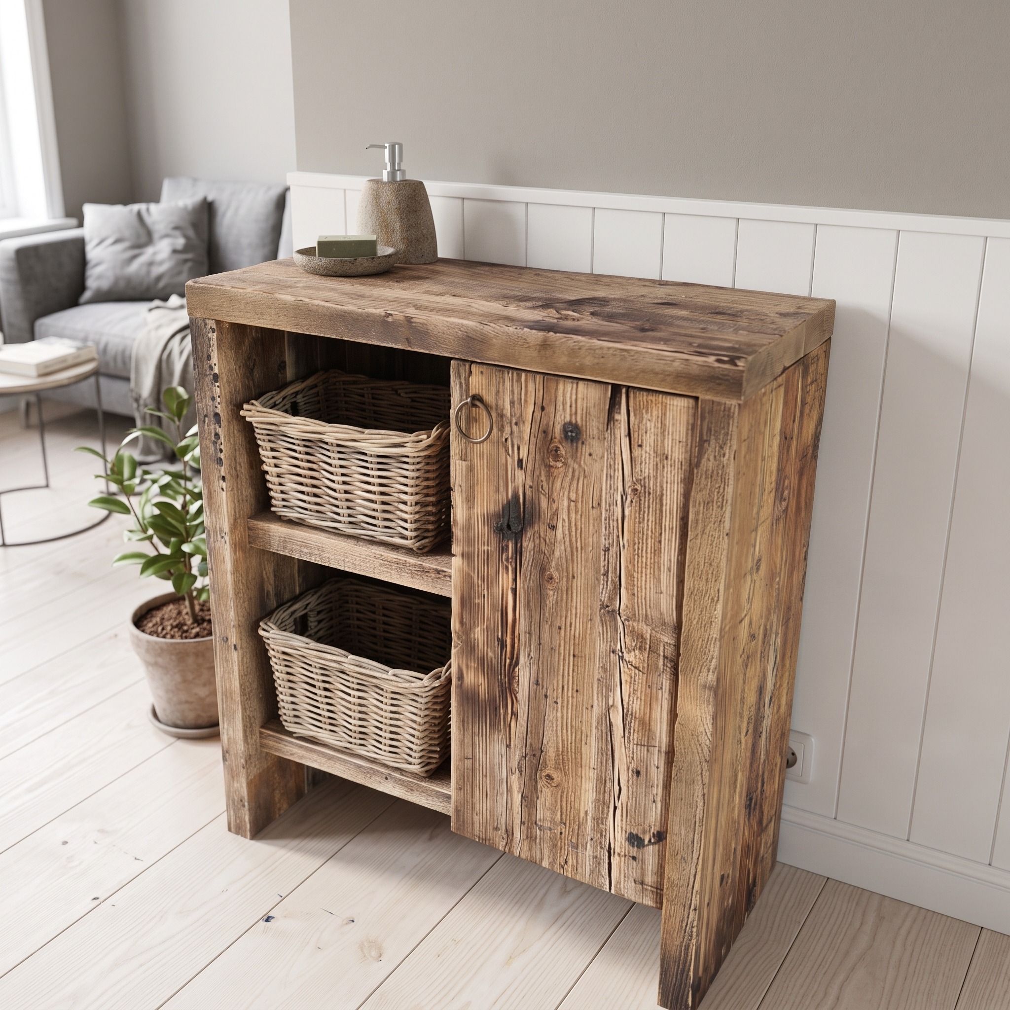Rustic Wood Bathroom Vanity with Sink