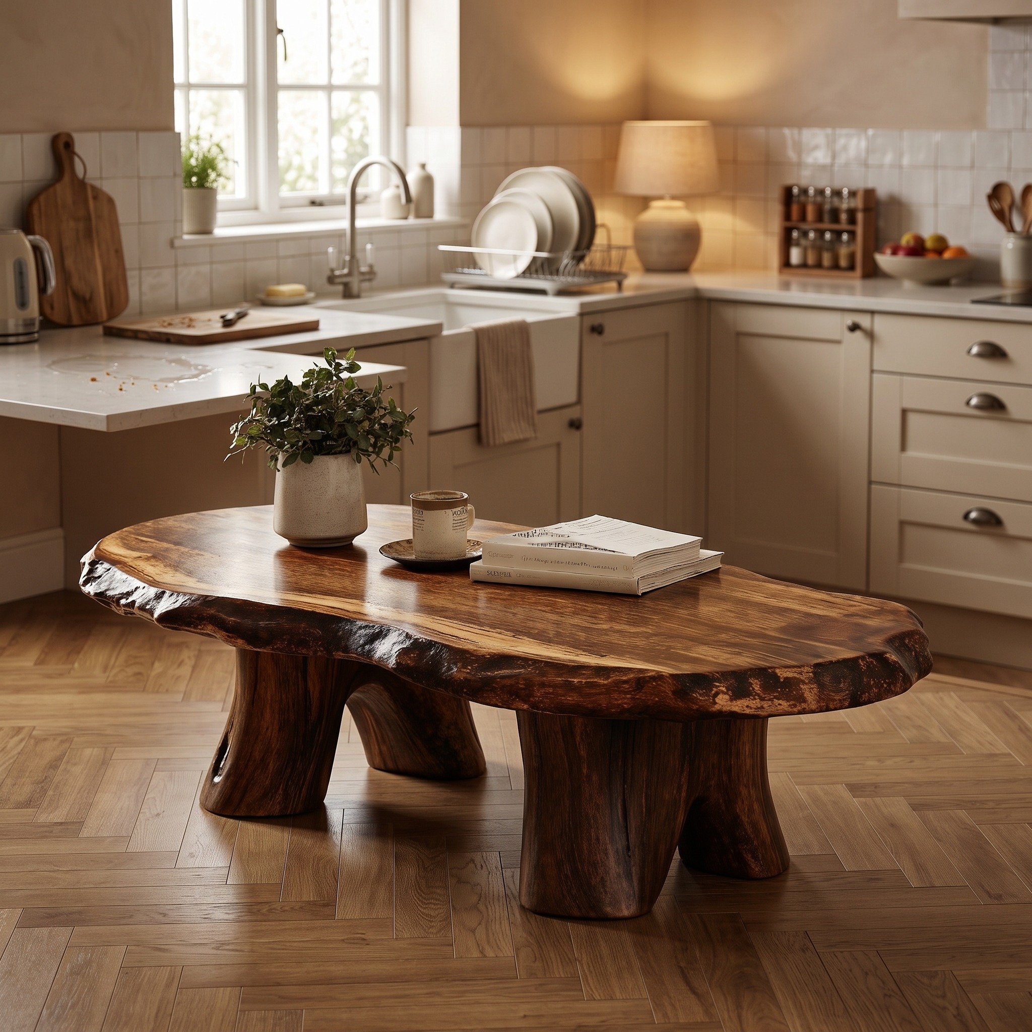 Rustic Wood Coffee Table for Living Room Decor