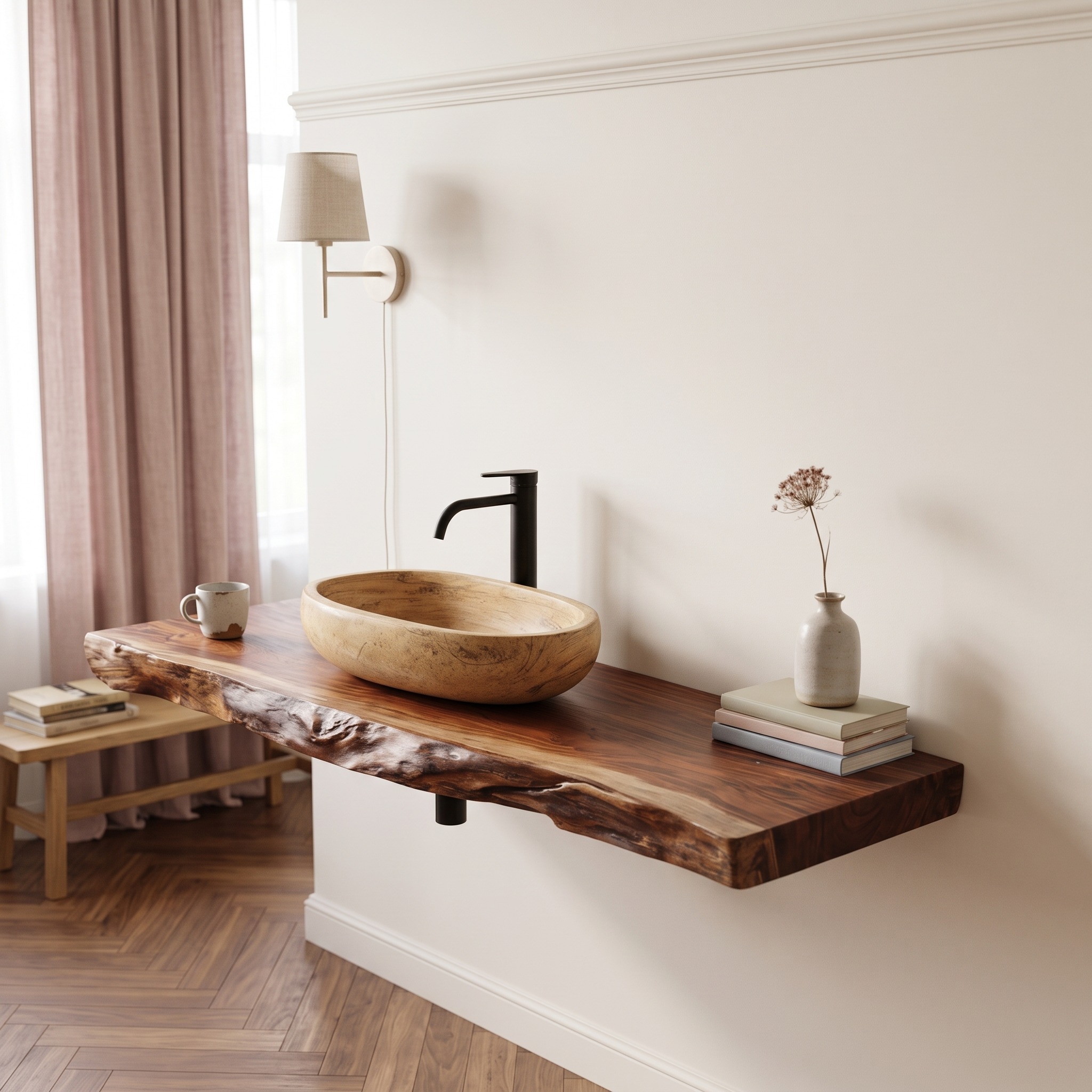 Rustic Wood Vanity for Elegant Bathroom Decor
