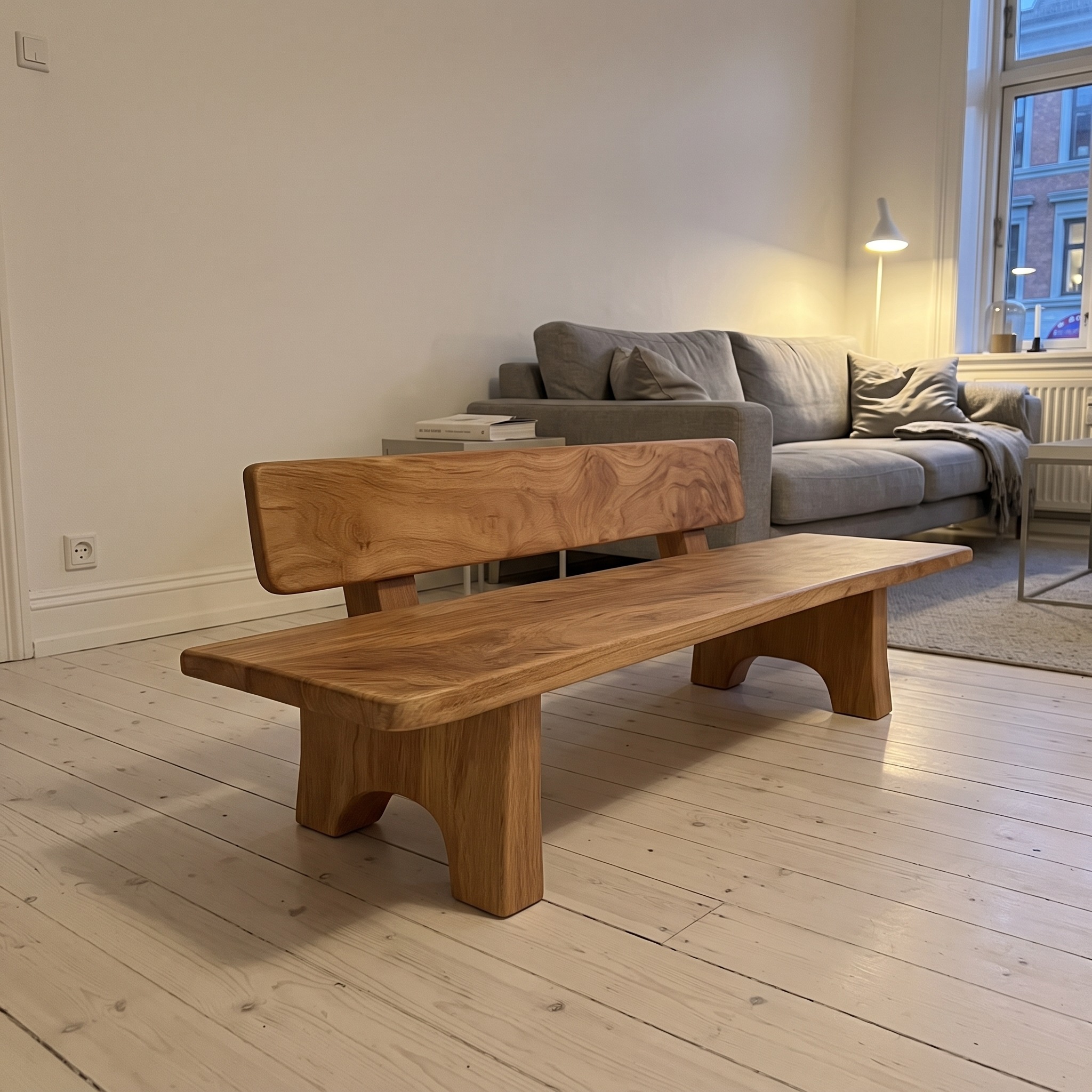 Rustic Wooden Bench for Living Room or Entryway