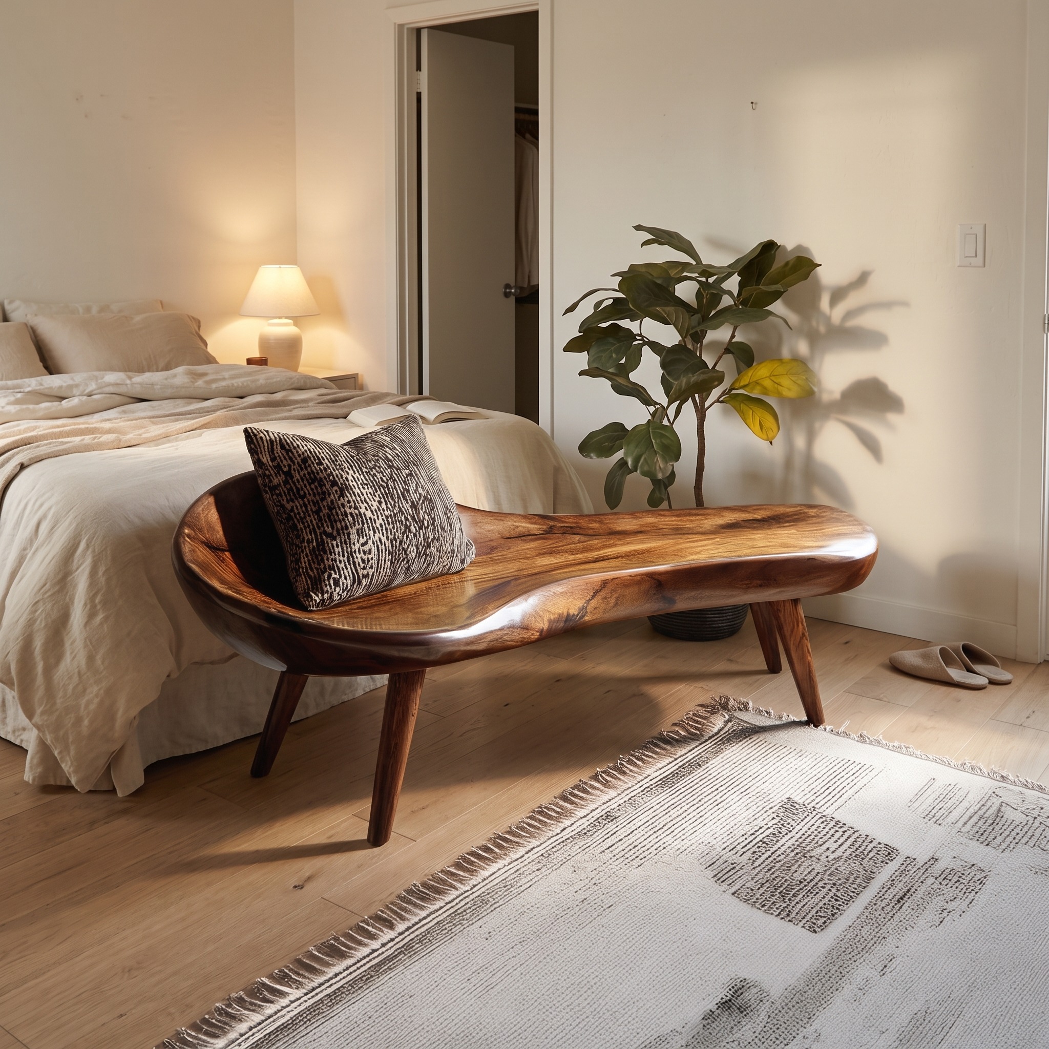 Rustic Wooden Bench Living Room Entryway