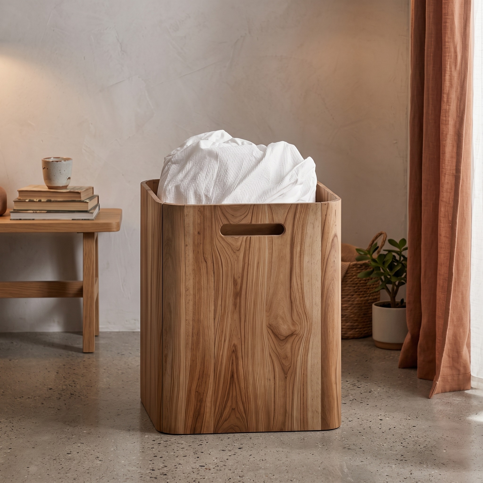 Rustic Wooden Bin with Lid for Living Room Storage Ideas
