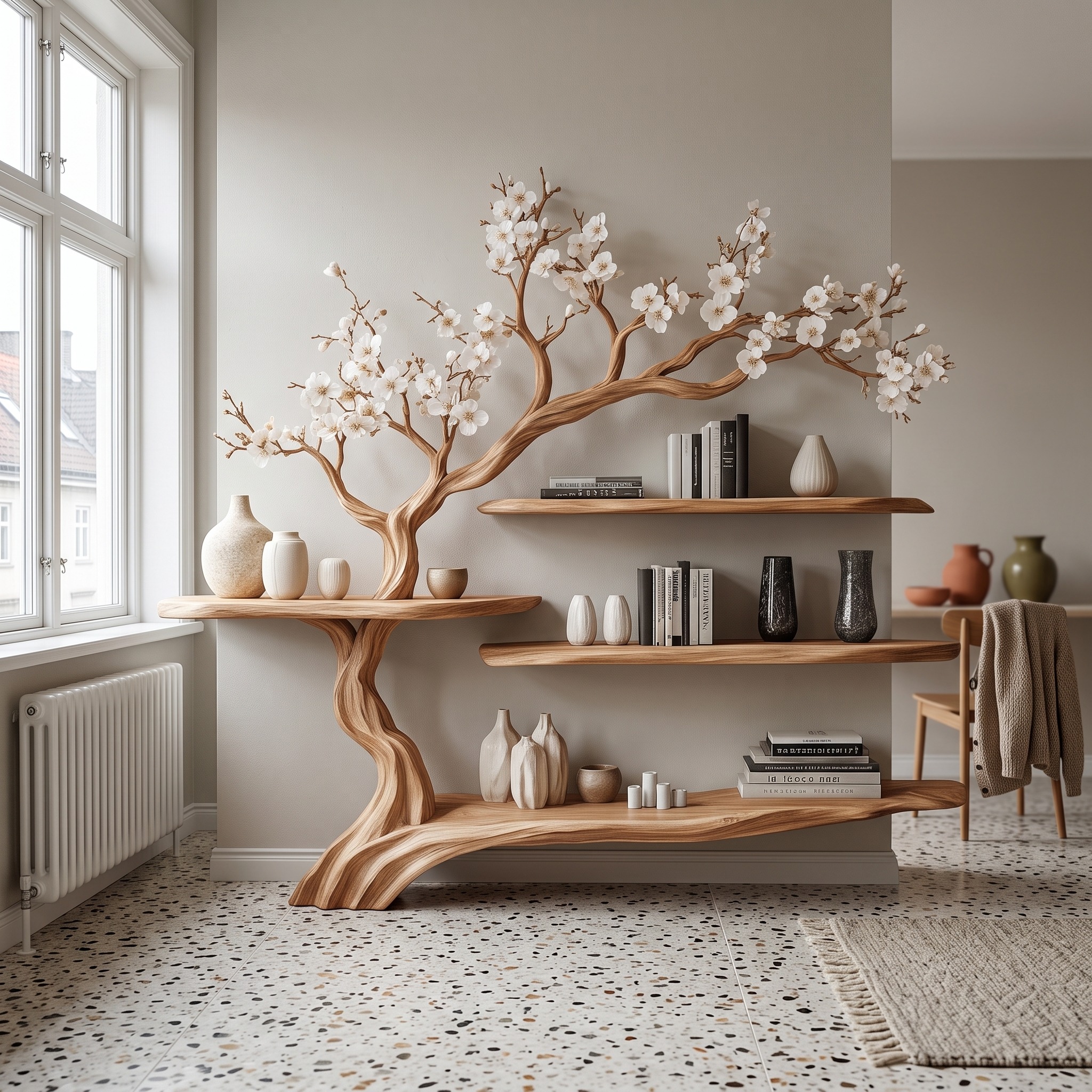 Rustic Wooden Bookcase Handmade Home Decor Unique Gift