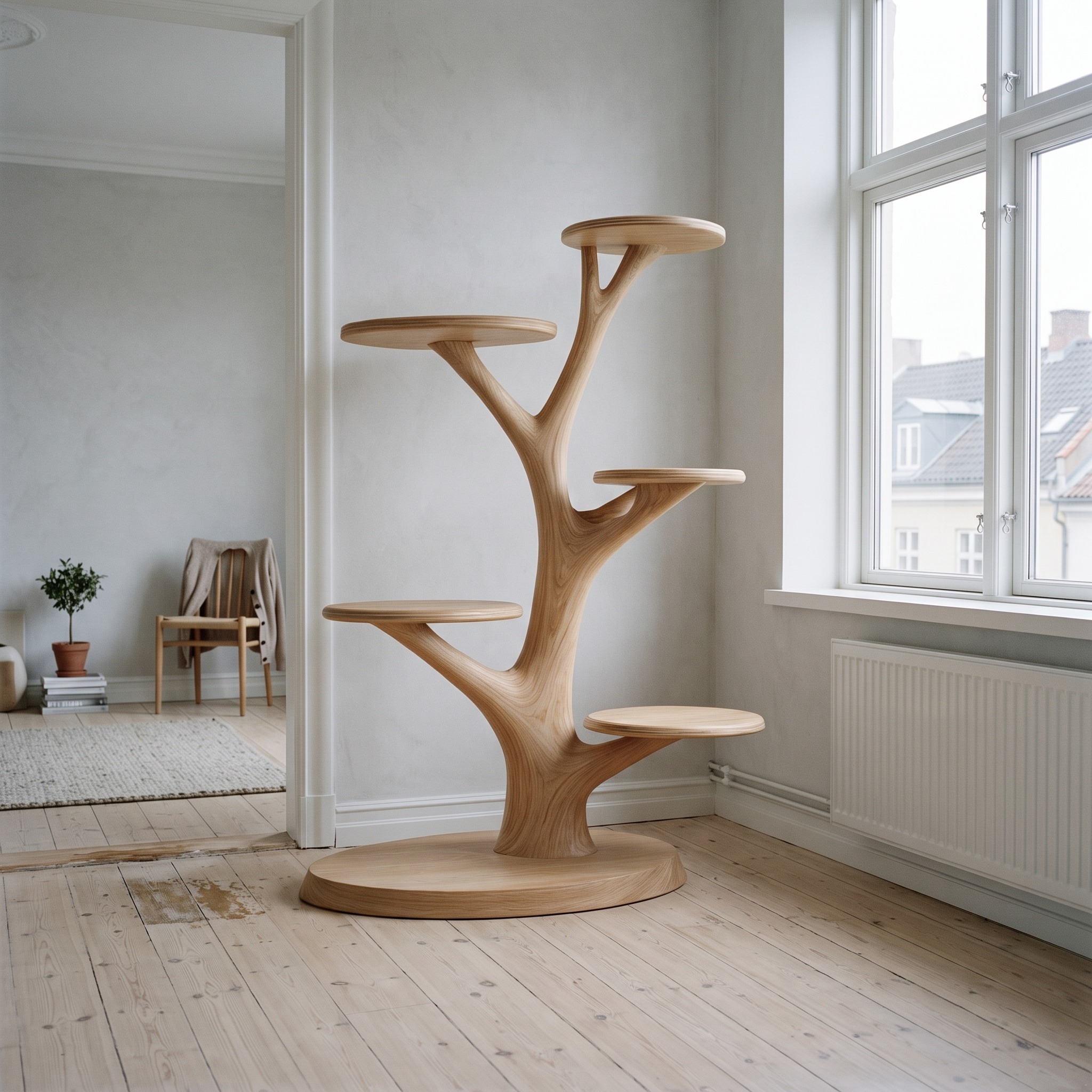 Rustic Wooden Cat Tower Bedroom Modern Decor