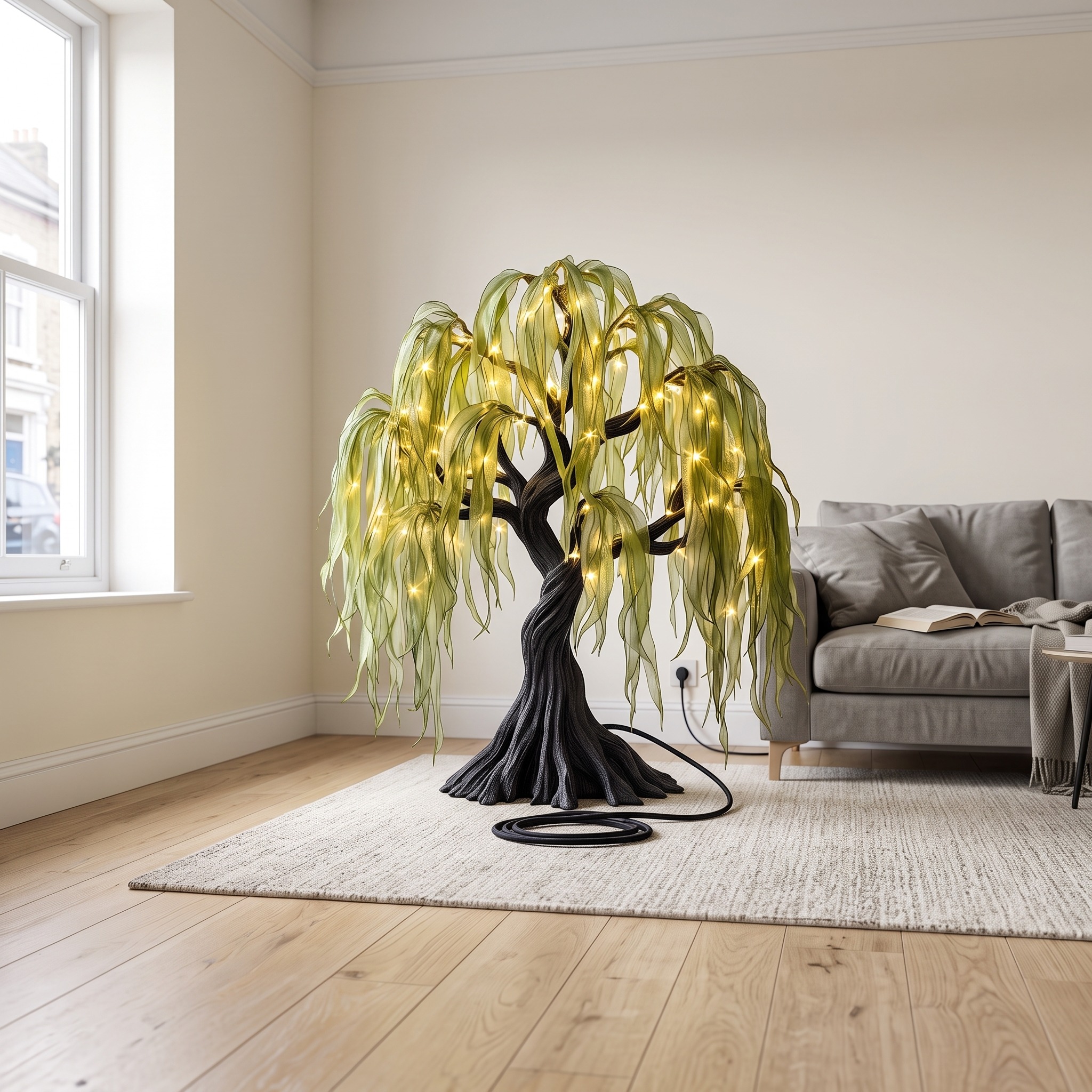 Scandinavian Bonsai Tree Table Lamp for Bedroom Decor