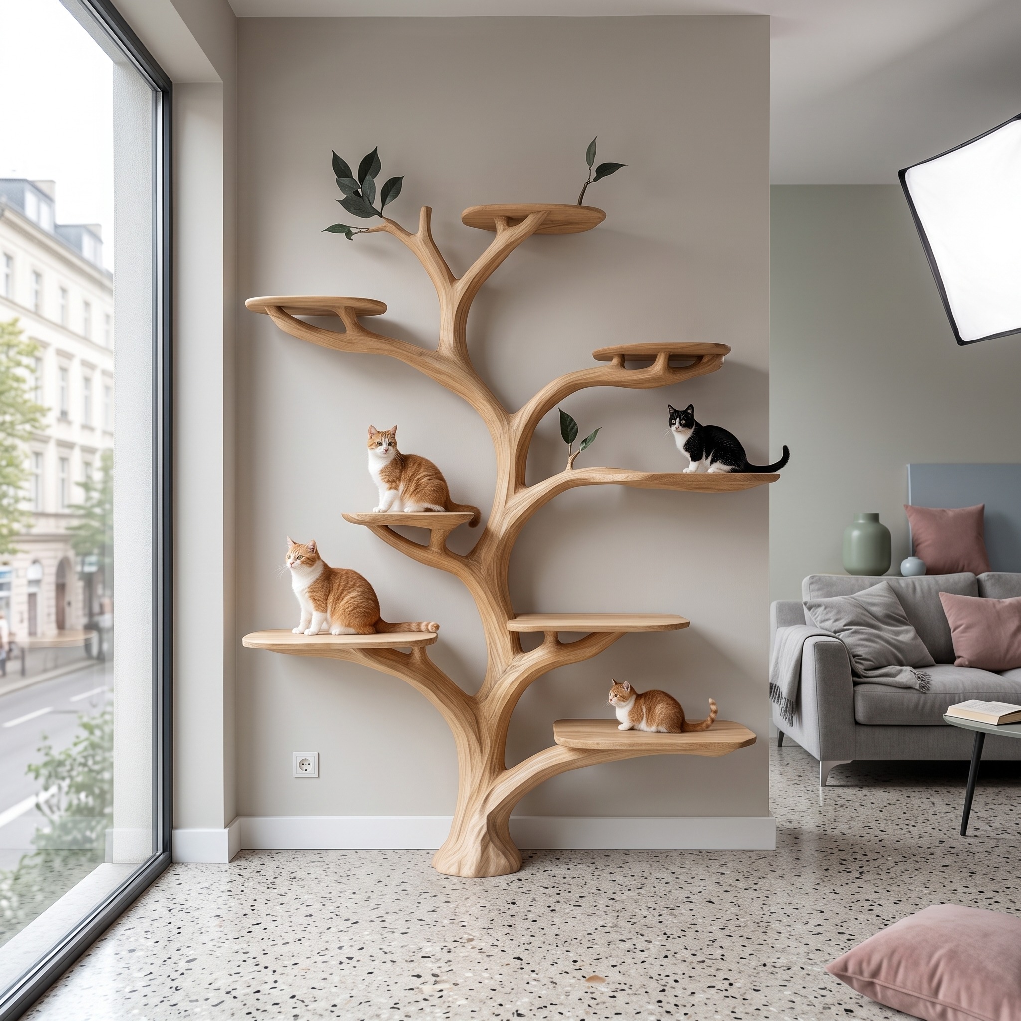 Scandinavian Cat Tree with Multi Level Design Cats Home Decor