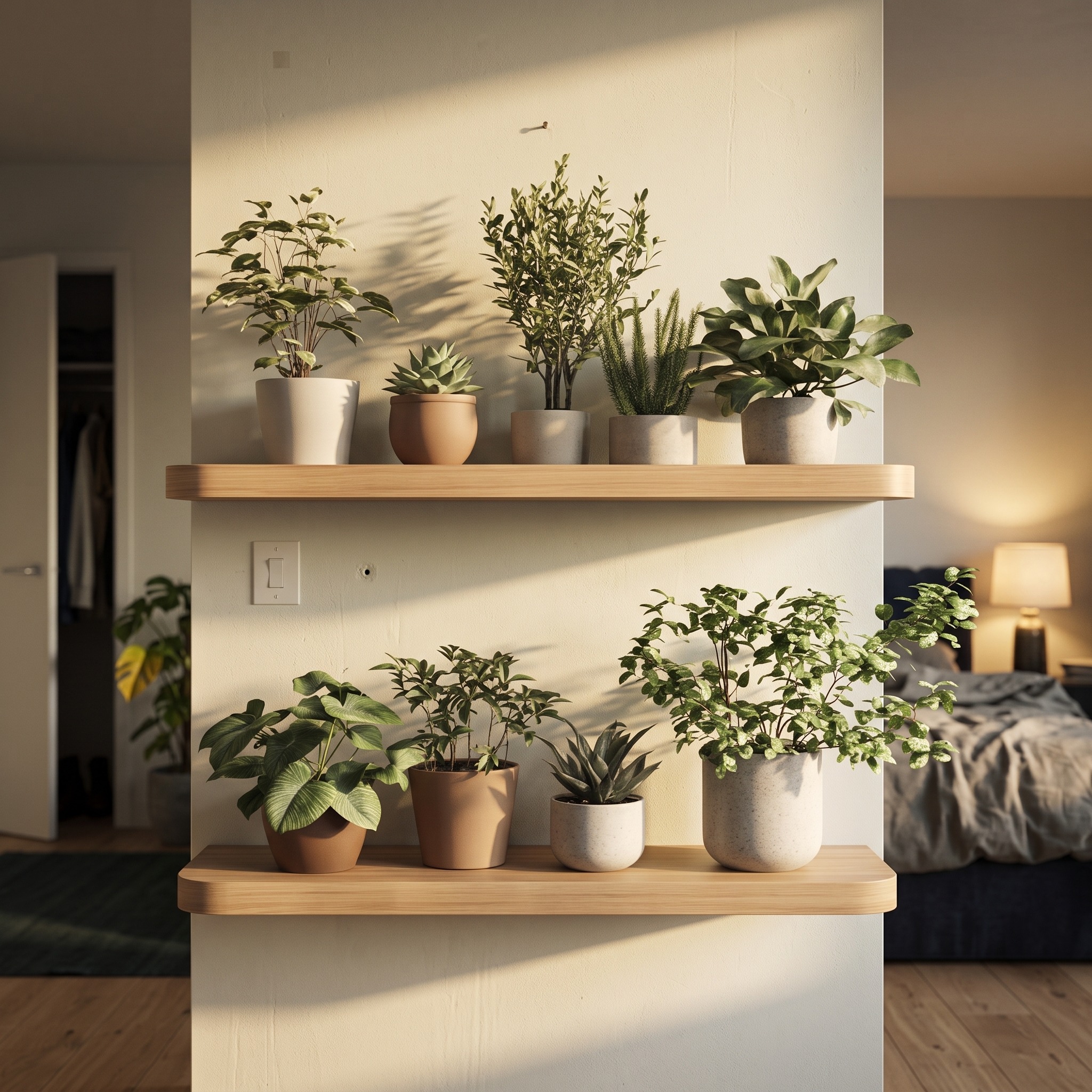 Scandinavian Modern Minimal Shelf Living Room or Kitchen