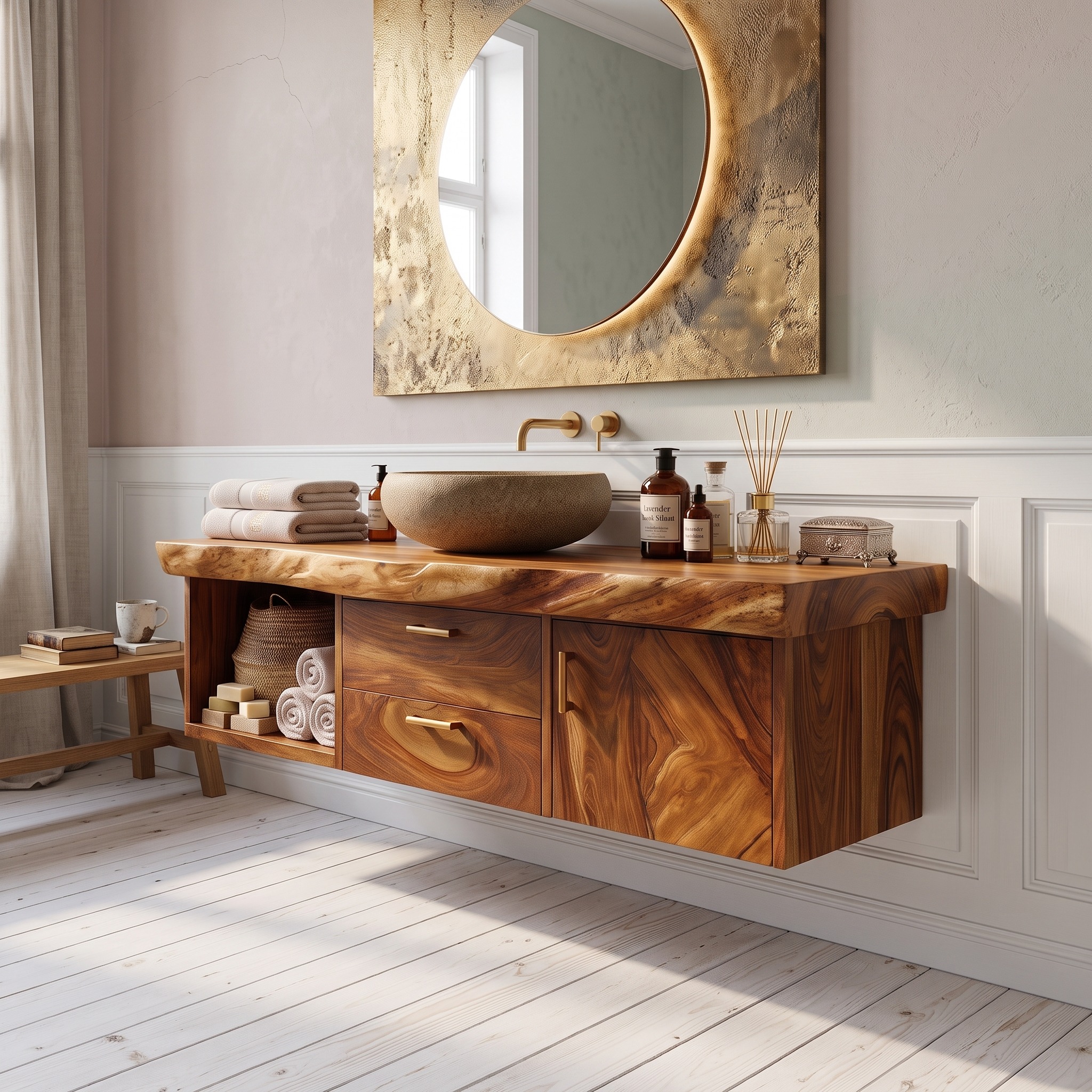 Scandinavian Wood Vanity Boutique Hotel Bathroom