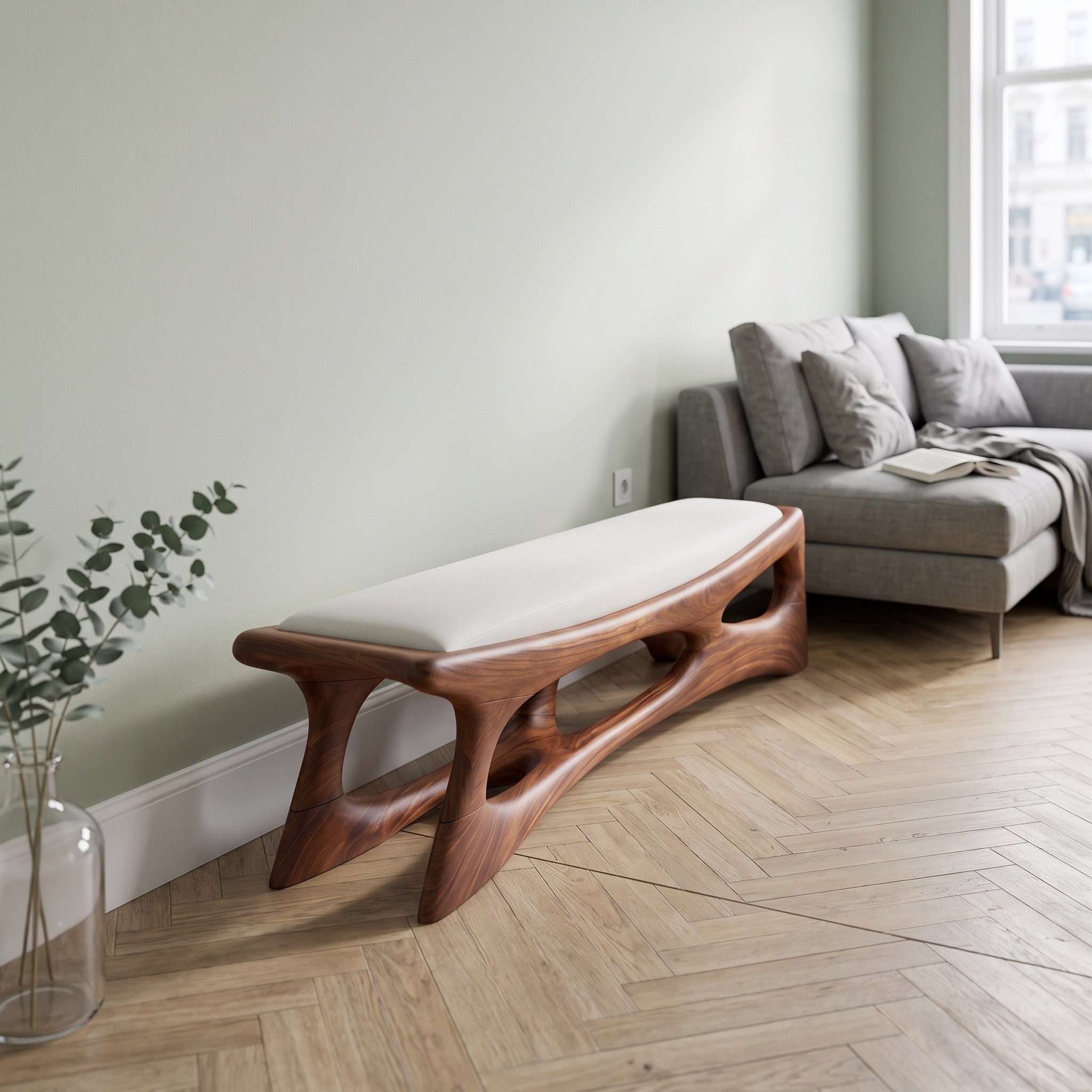 Scandinavian Wooden Bench Lake House Chair