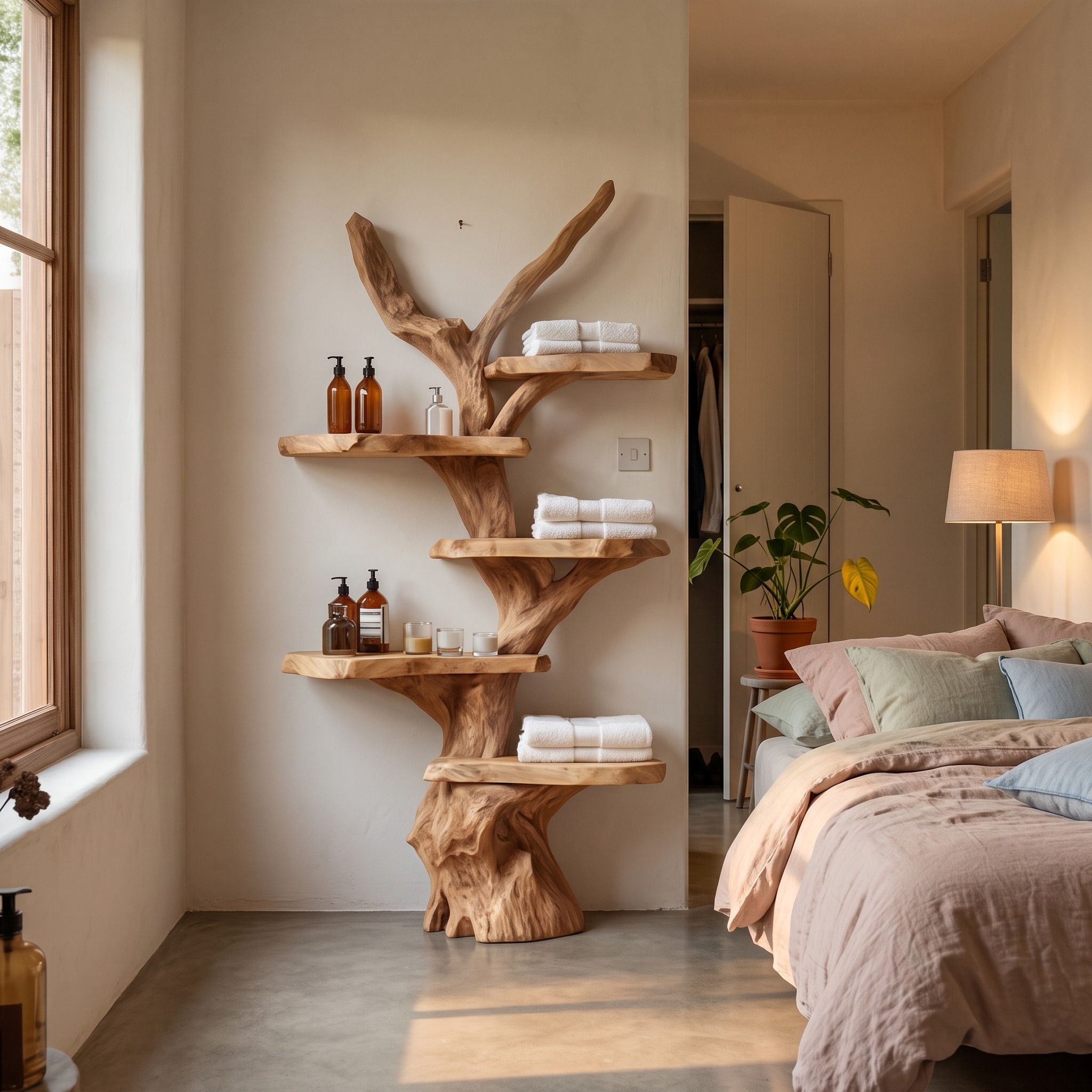 Sculptural Branch Bathroom Shelf Bathroom Interior Spa Display
