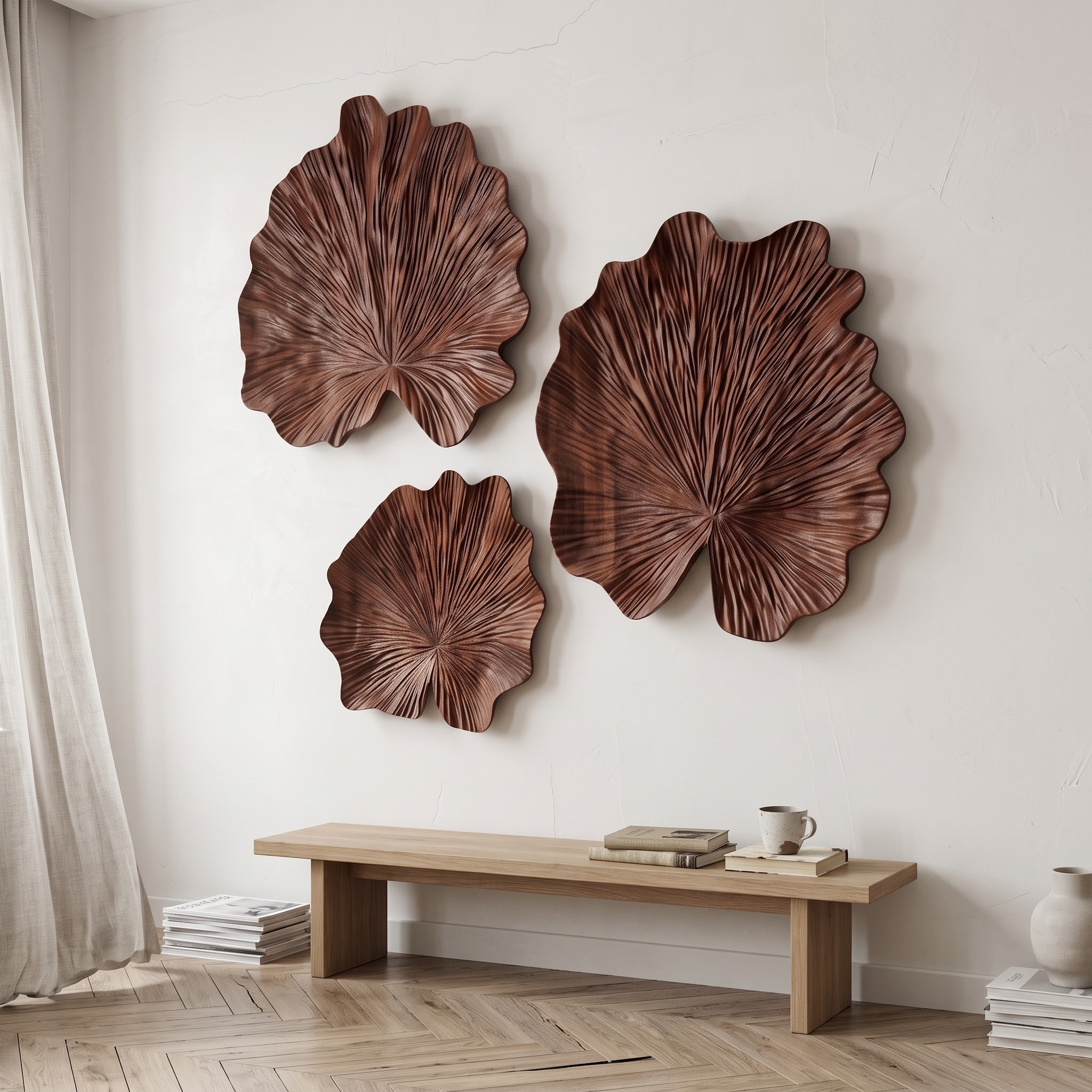 Sculptural Leaf Wall Decor for Living Room and Bedroom