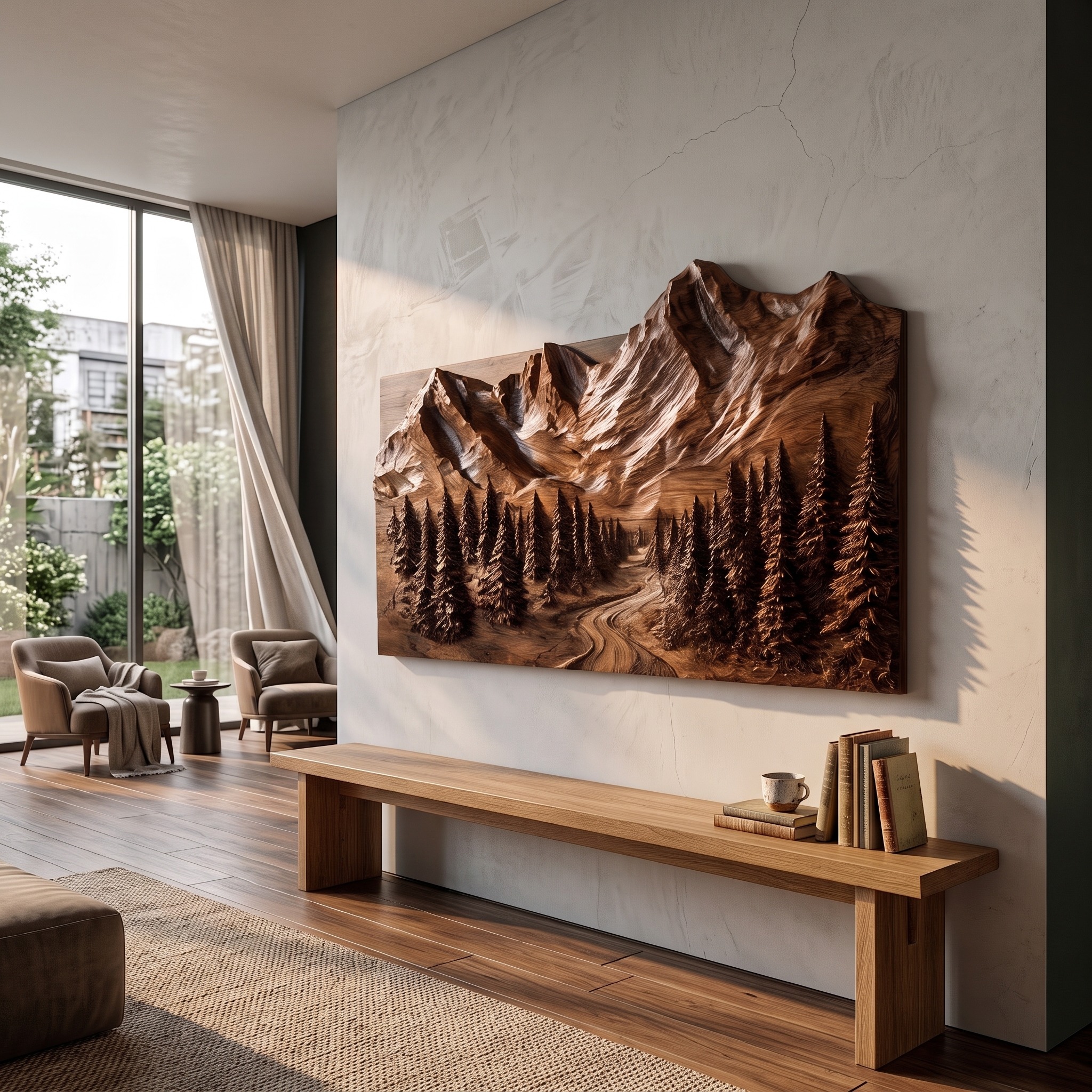 Sculptural Mountain Wall Art for Living Room
