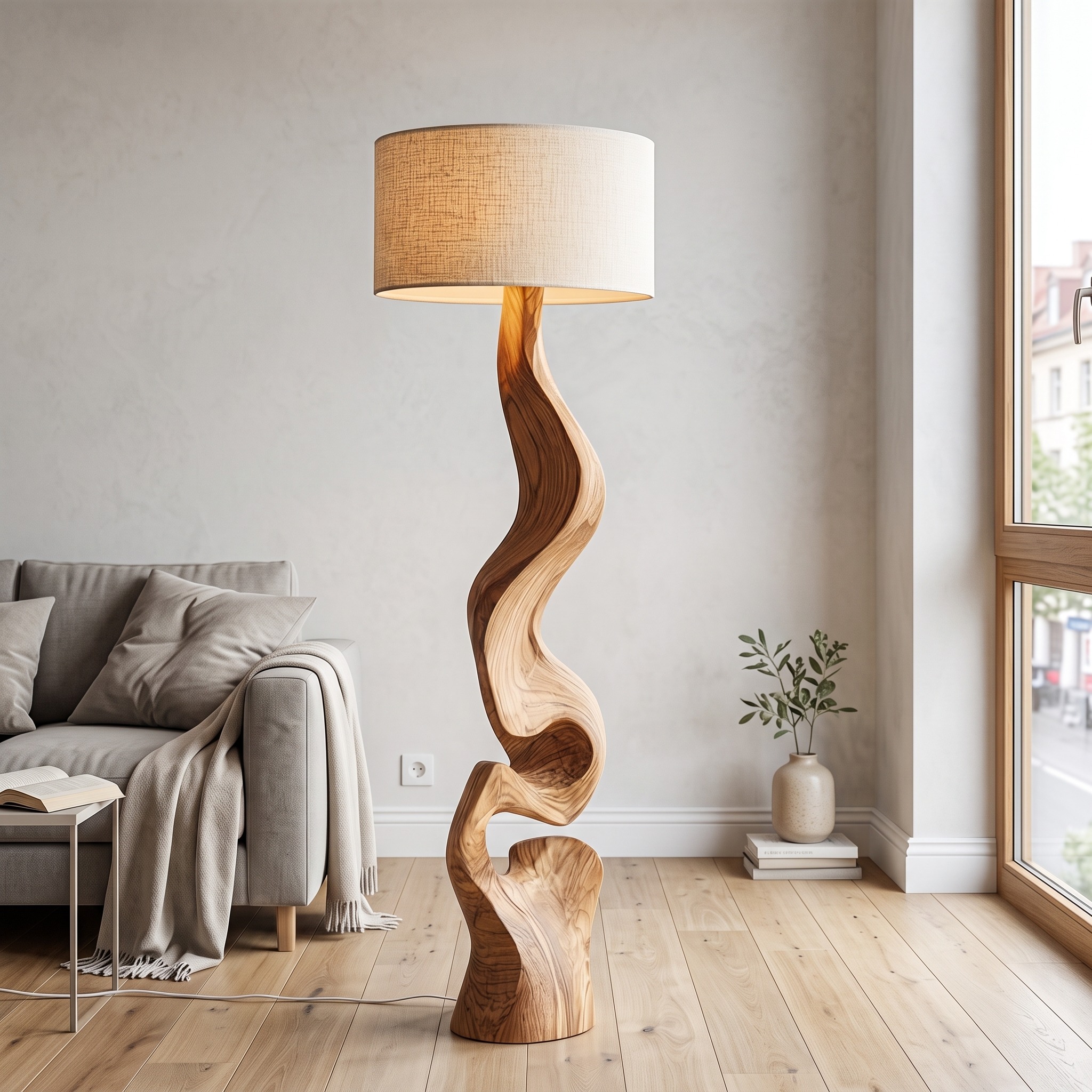 Sculptural Twist Lamp Base Living Room and Bedroom