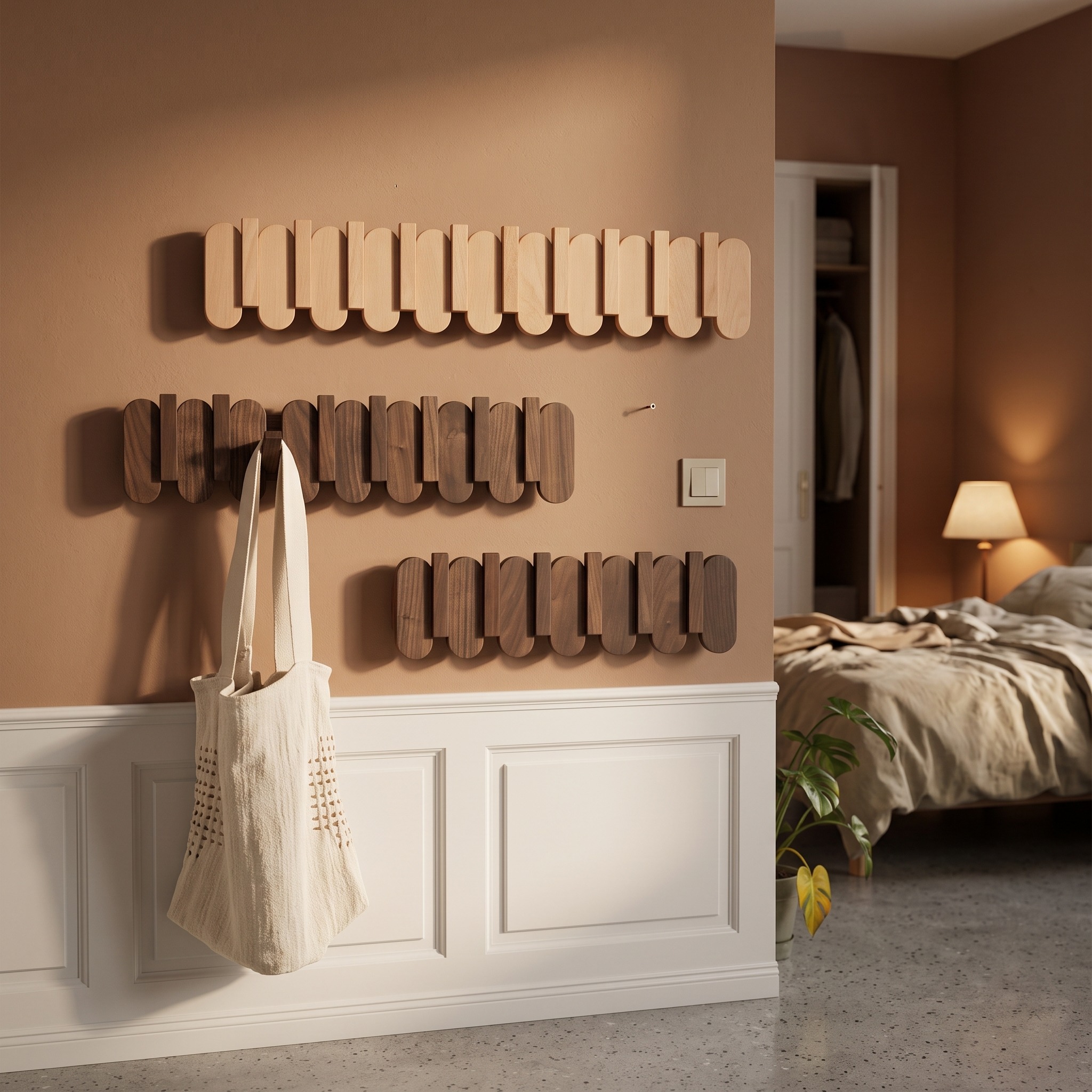 Solid Wood Piano Coat Rack Shelf